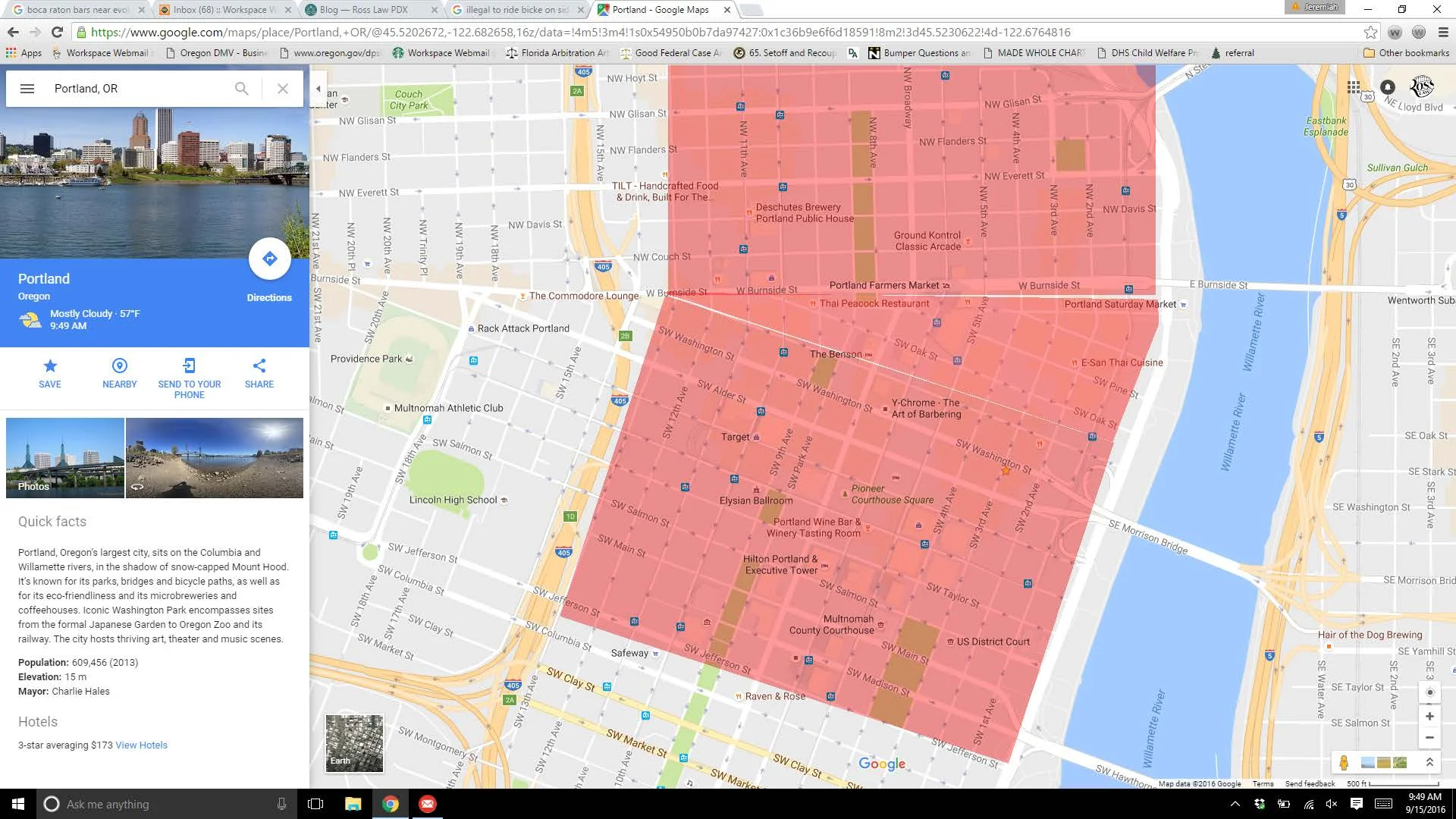 Is It Legal To Ride A Bicycle On A Downtown Portland Oregon Sidewalk?