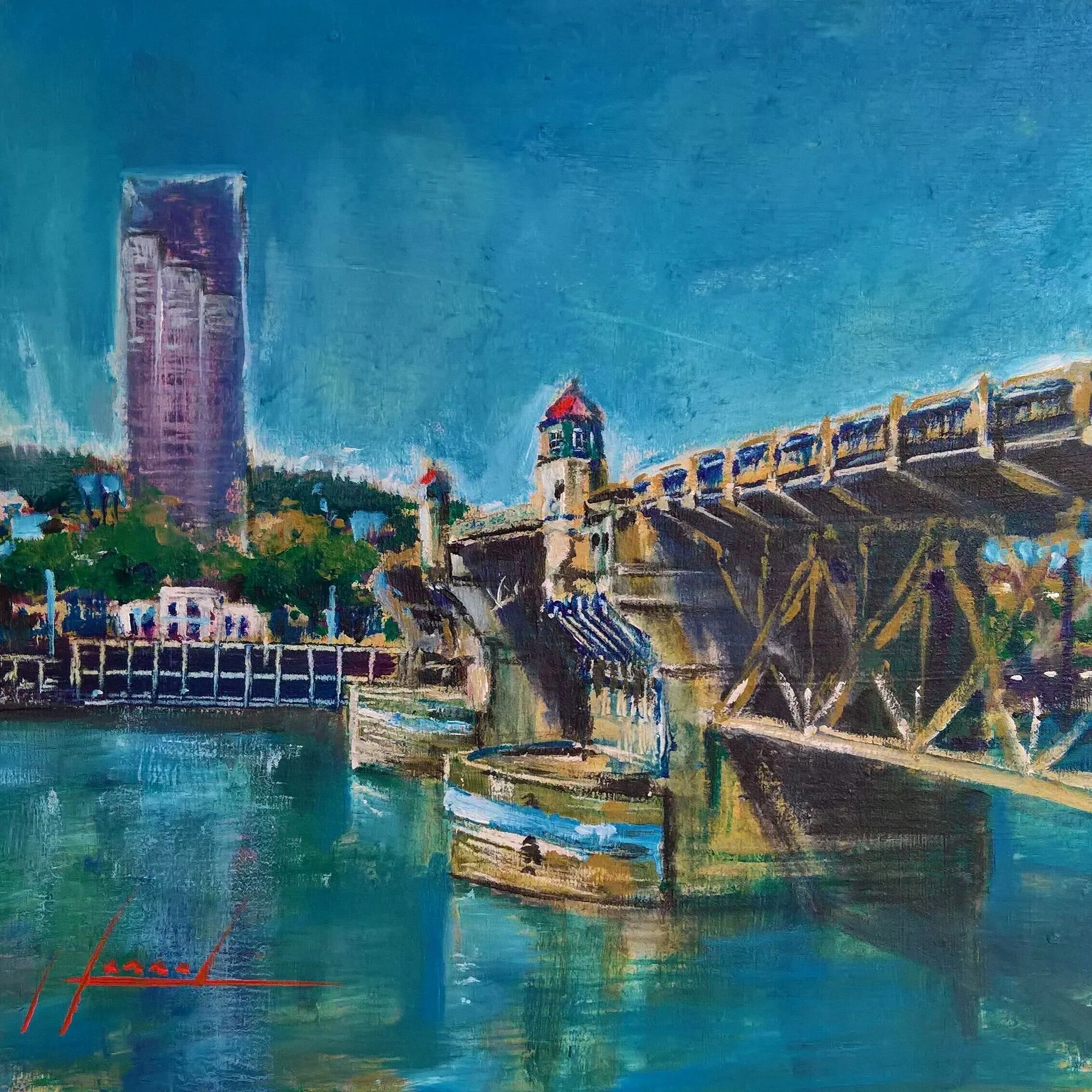 Burnside in Blue 8"x 8" (Sold)
