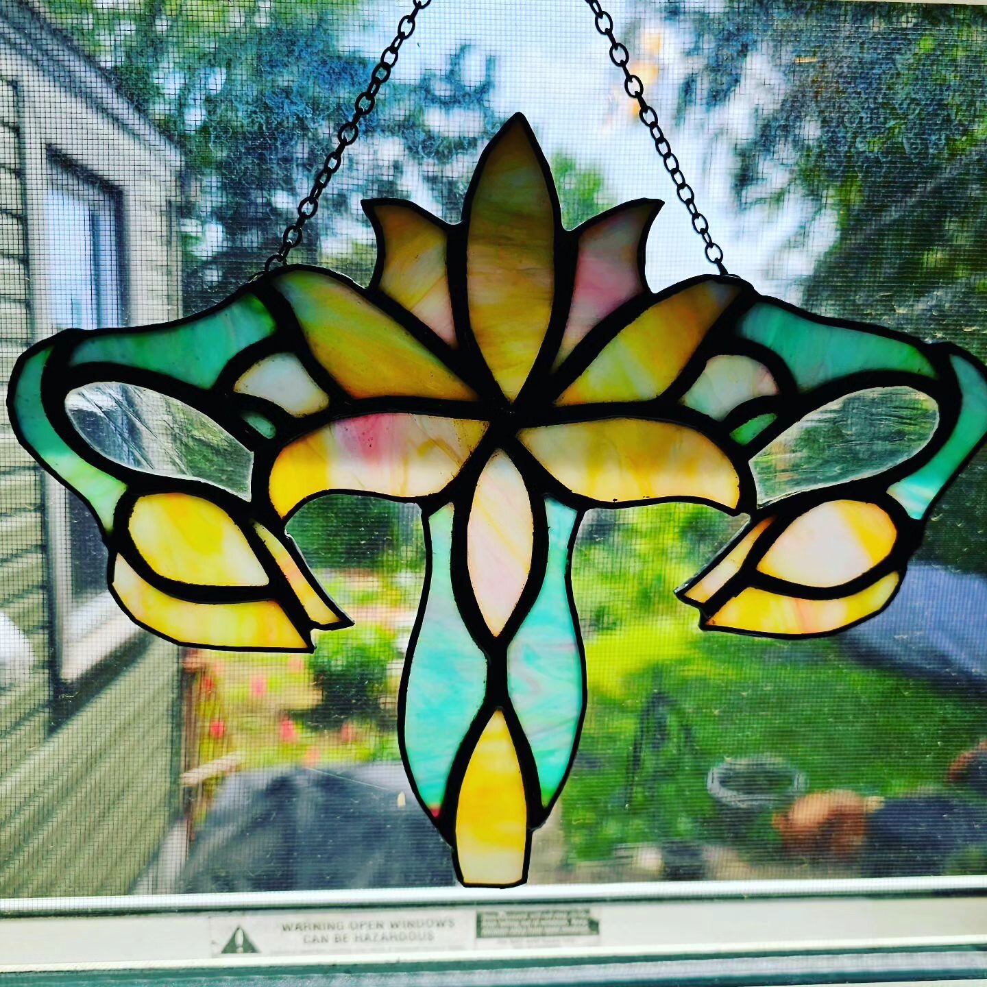 Love my new stained glass piece from @tainted.glass.lou 

I got myself a glass uterus for mother's day.

#stainedglass #louisvilleartist #uterus #uterusesbeforeduderuses #suncatcher #womenartists
