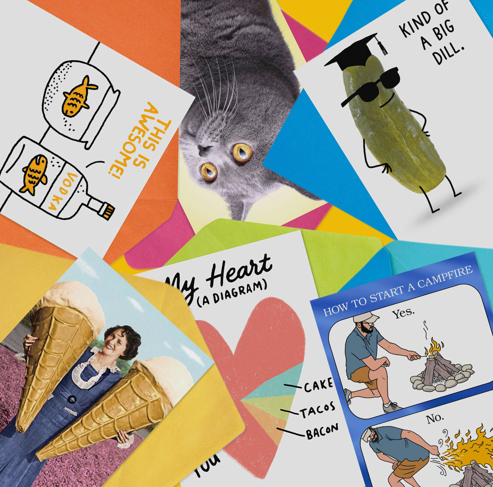 A selection of Shoebox cards