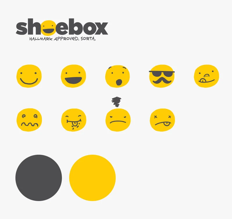 Shoebox characters and color palette