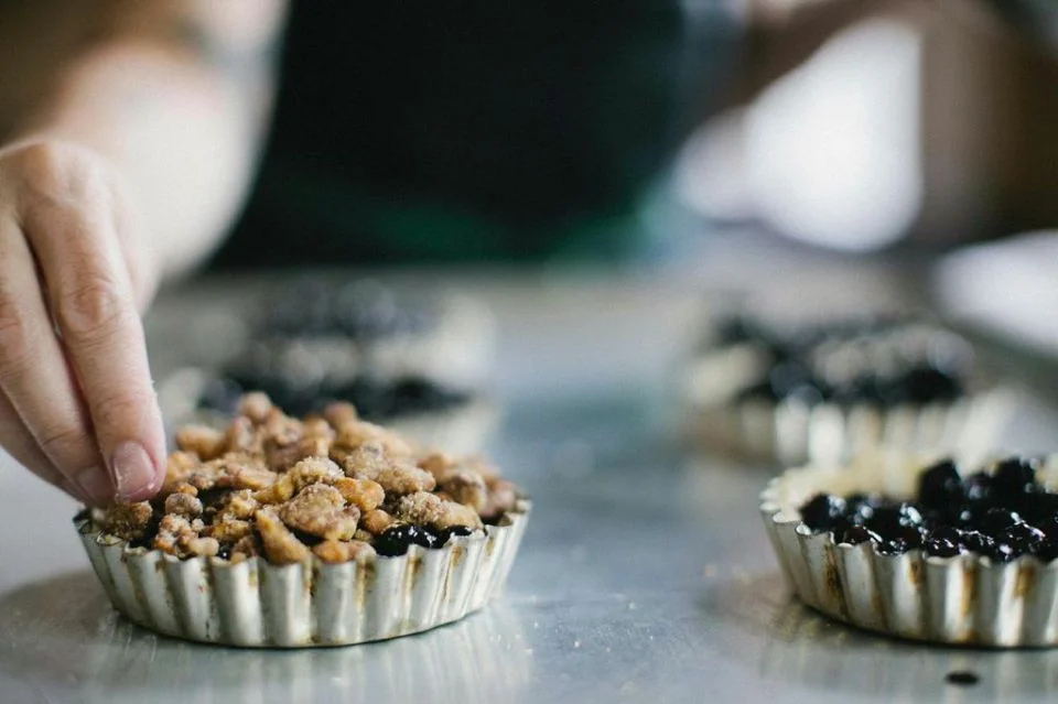 BLUEBERRY GINGER PIE + WALNUT CRUMB