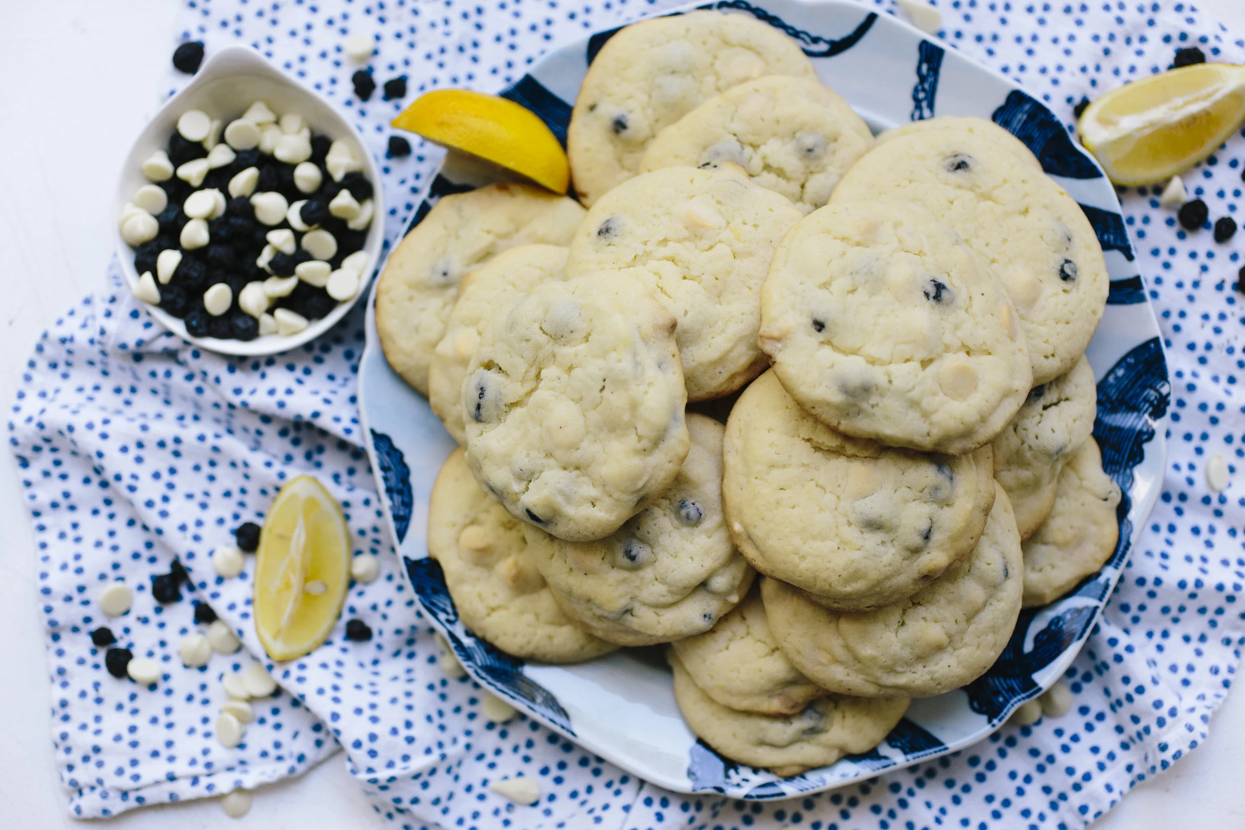 BLUEBERRY LEMON WHITE CHOCOLATE COOKIES
