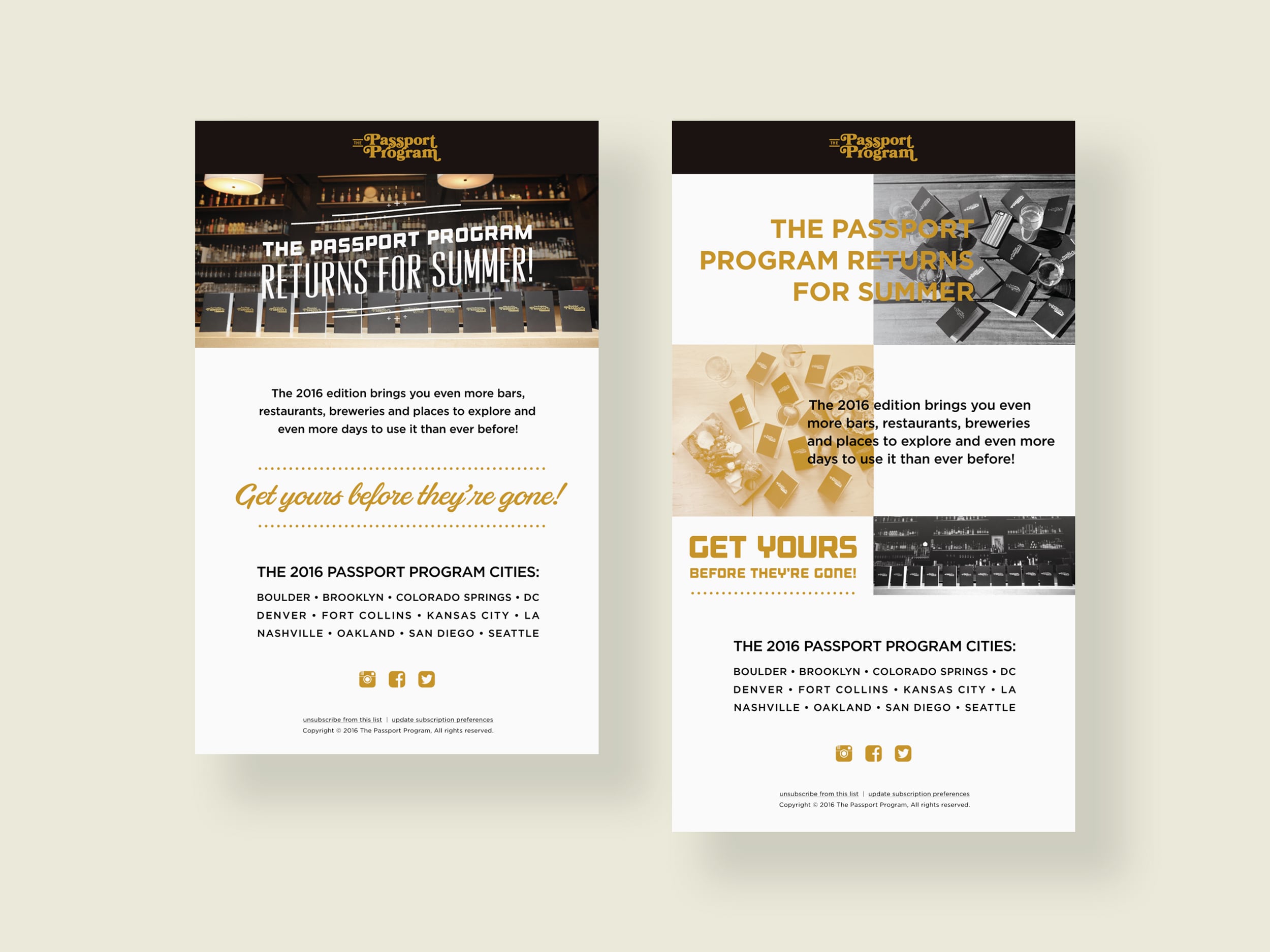 Pre release email designs