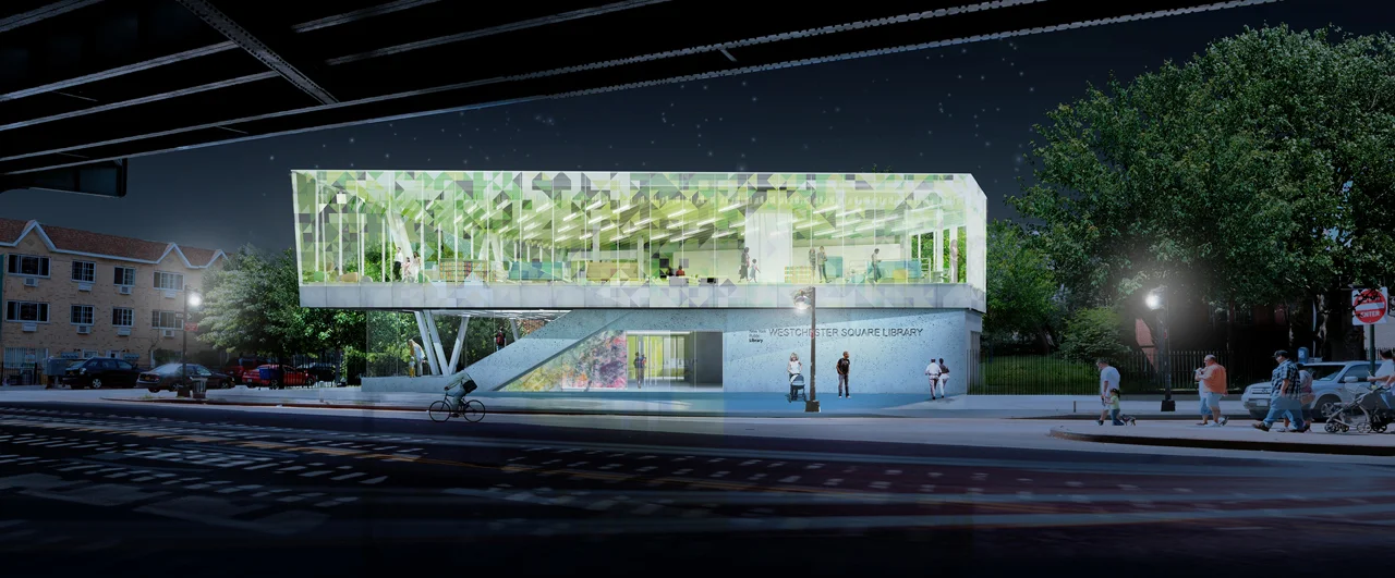 "Neighborhood Rubbing," proposal for Westchester Square Library, Bronx, NY