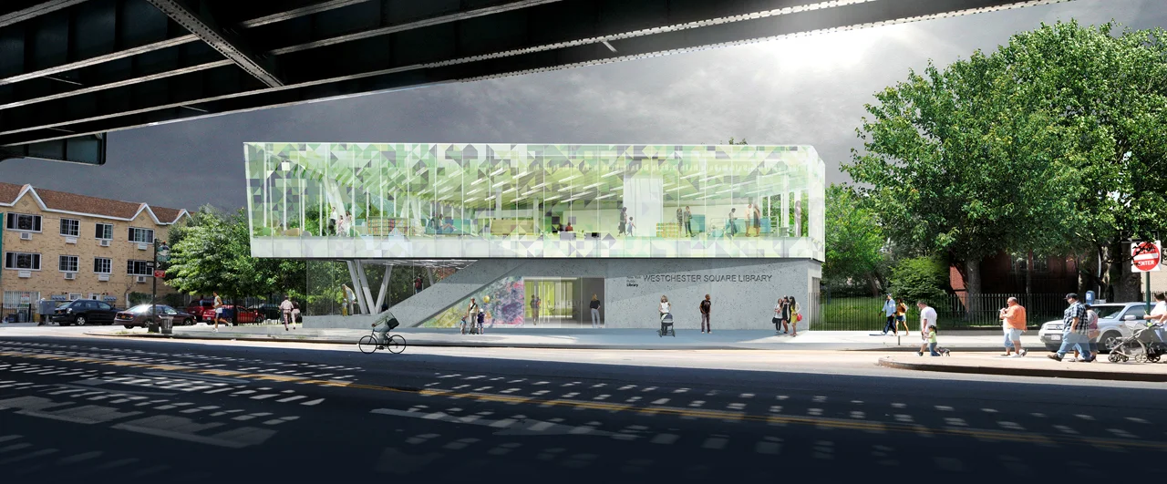 "Neighborhood Rubbing," proposal for Westchester Square Library, Bronx, NY