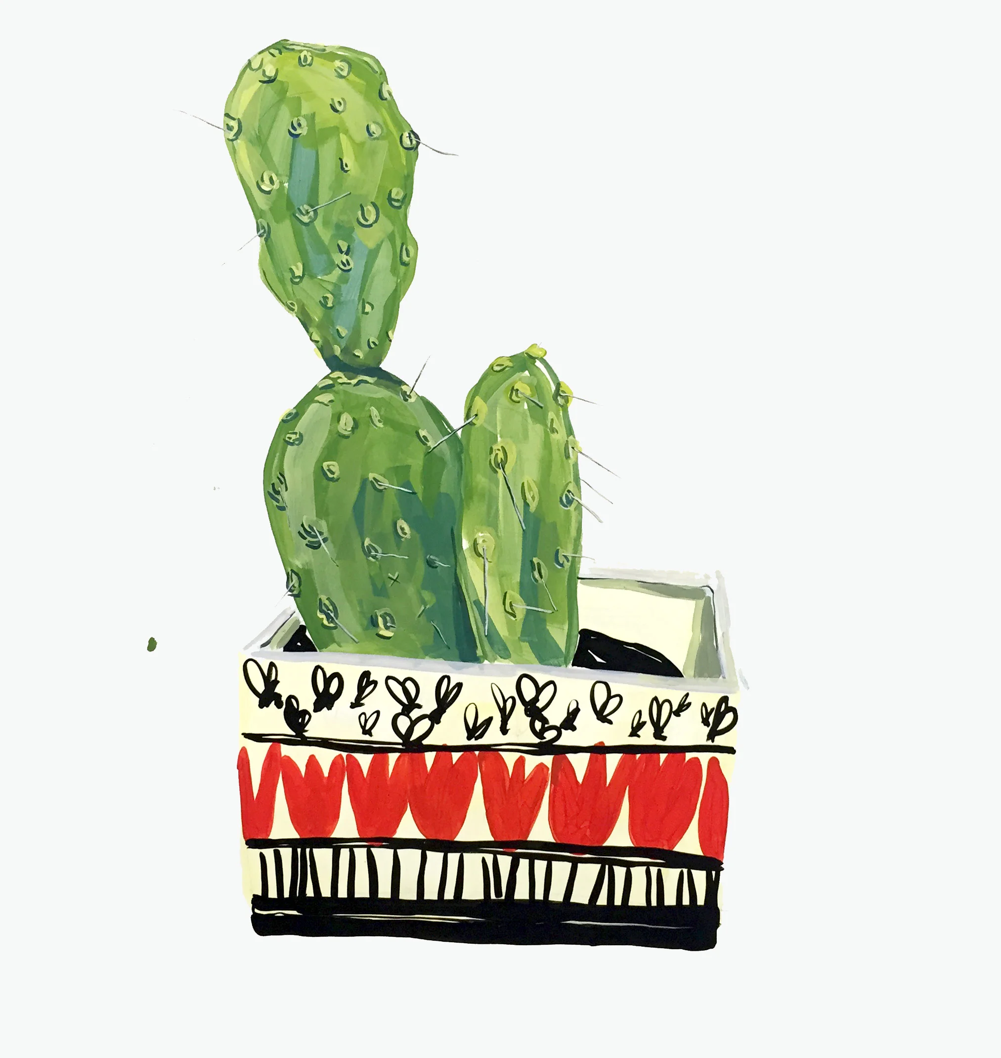 Mothers day cactus from home depot with color me mind hand painted pot