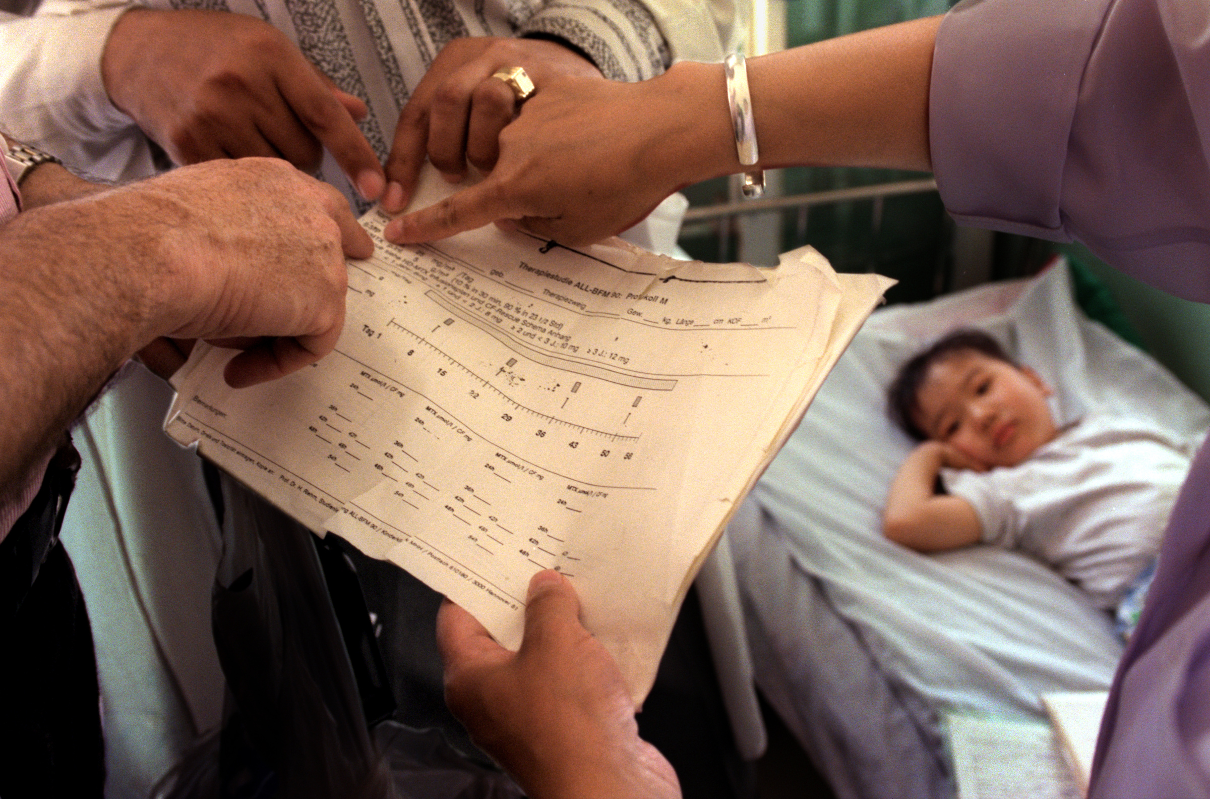 Record-keeping is sporadic, at best, which leaves doctors to consult makeshift medical files and patient memories to determine treatment. ©Gail Fisher Los Angeles Times