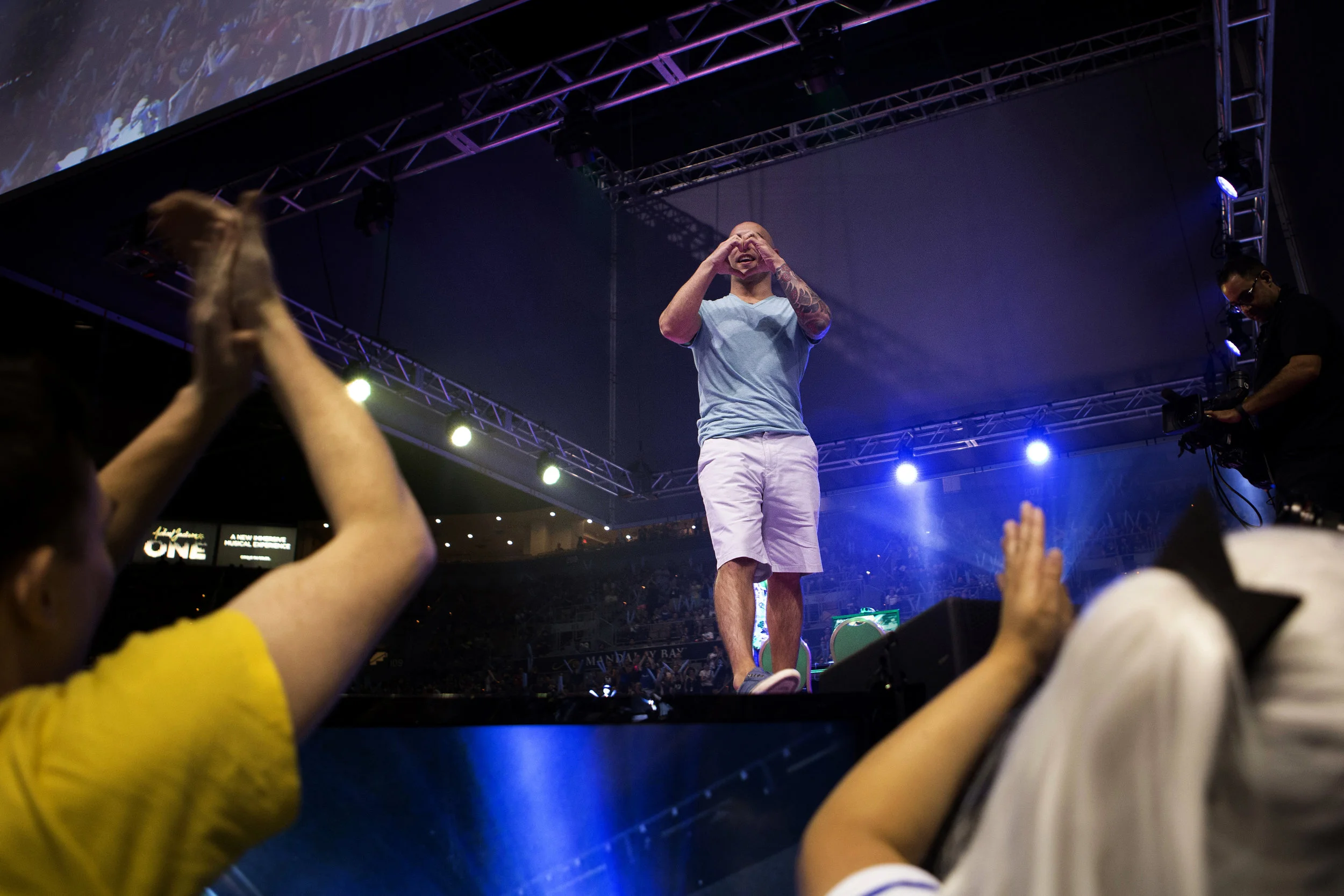 Even though Joe "LI Joe" Ciamramelli was eliminated, he was the crowds favorite at the EVO Championship Series 2016. © Gail Fisher for ESPN