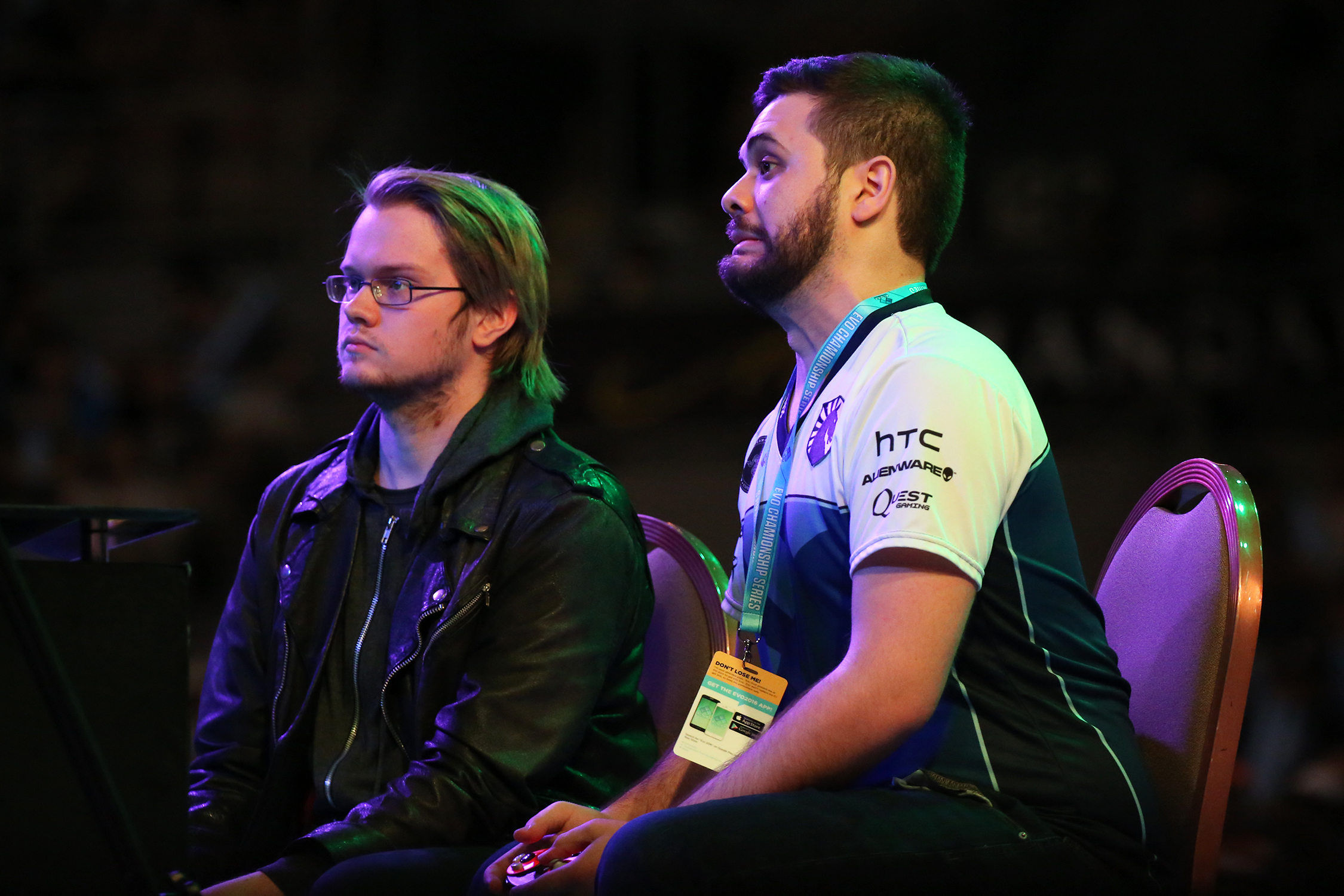  Juan “Hunbgrybox” Debiedma reacts as he works to reset the brackets in his Super Smash Bros. Melee grand finals matchup against Adam “Armada” Lindgren. © Gail Fisher for ESPN    