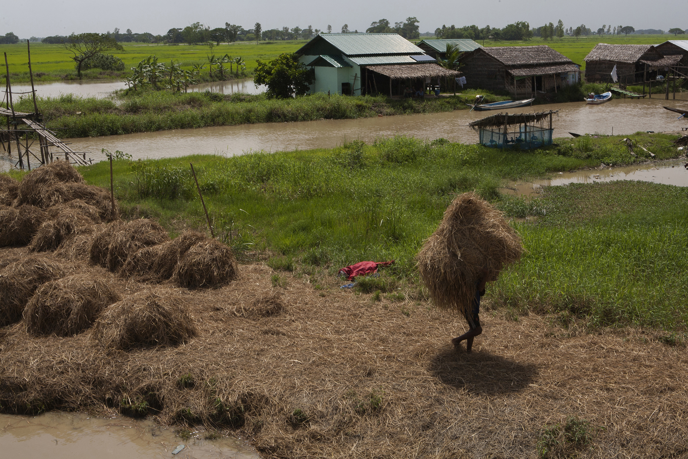  In Myanmar’s delta region, rice is the major item of commerce on the river. But cotton and other local commodities also make it’s way to local markets and Yangon for export. © Gail Fisher for Los Angeles Times 