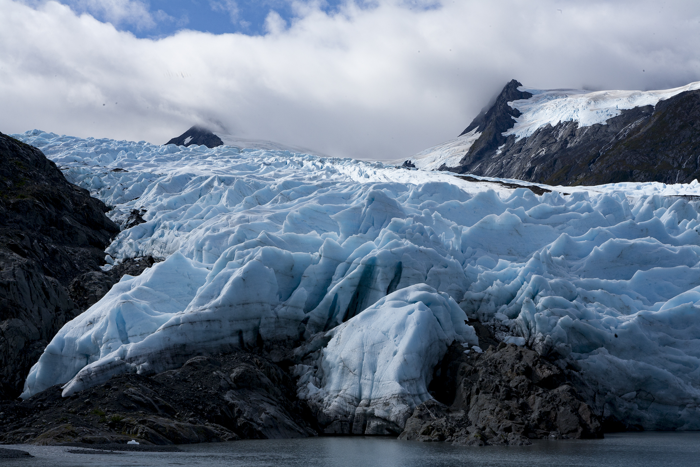  &nbsp;Portage Glacier has advanced and retreated over the years, due to climatic fluctuations. Moraines or large piles of rock and debris are deposited by glaciers as they flow down, or retreat from valleys. © Photo by Gail Fisher&nbsp; 