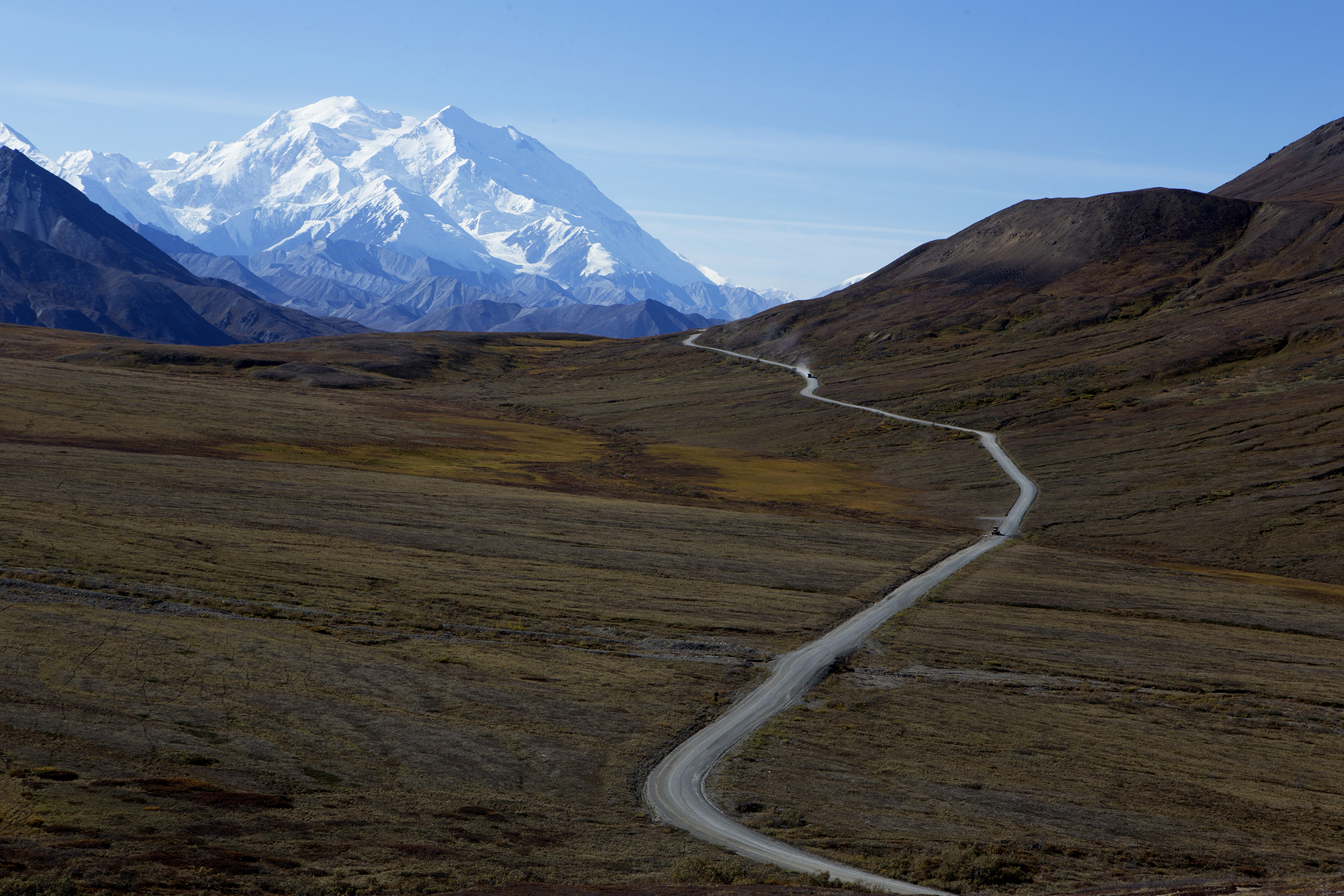  Denali National Park and Preserve is six million acres of wild land. Mt. Denali, also known as Mt. McKinley, it’s former official name, is the tallest mountain in North America, the peak, 20,310 feet above sea level.&nbsp; © Photo by Gail Fisher 