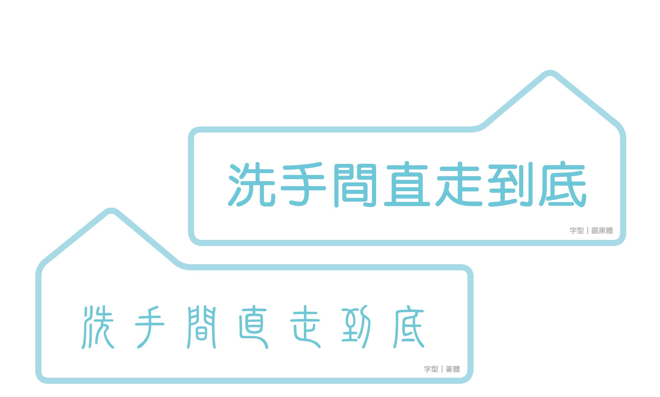 - Typography 易辨性 – 看的出來能夠分辨嗎? 每個字體輪廓的差異,是否清楚被識別。 能夠快而準確的辨認這是什麼字,不容易被讀錯。 篆體運用在看板上,字並沒有錯, 但卻因為字的外型難以辨認, 因此較不合適用在一般資訊傳達使用。