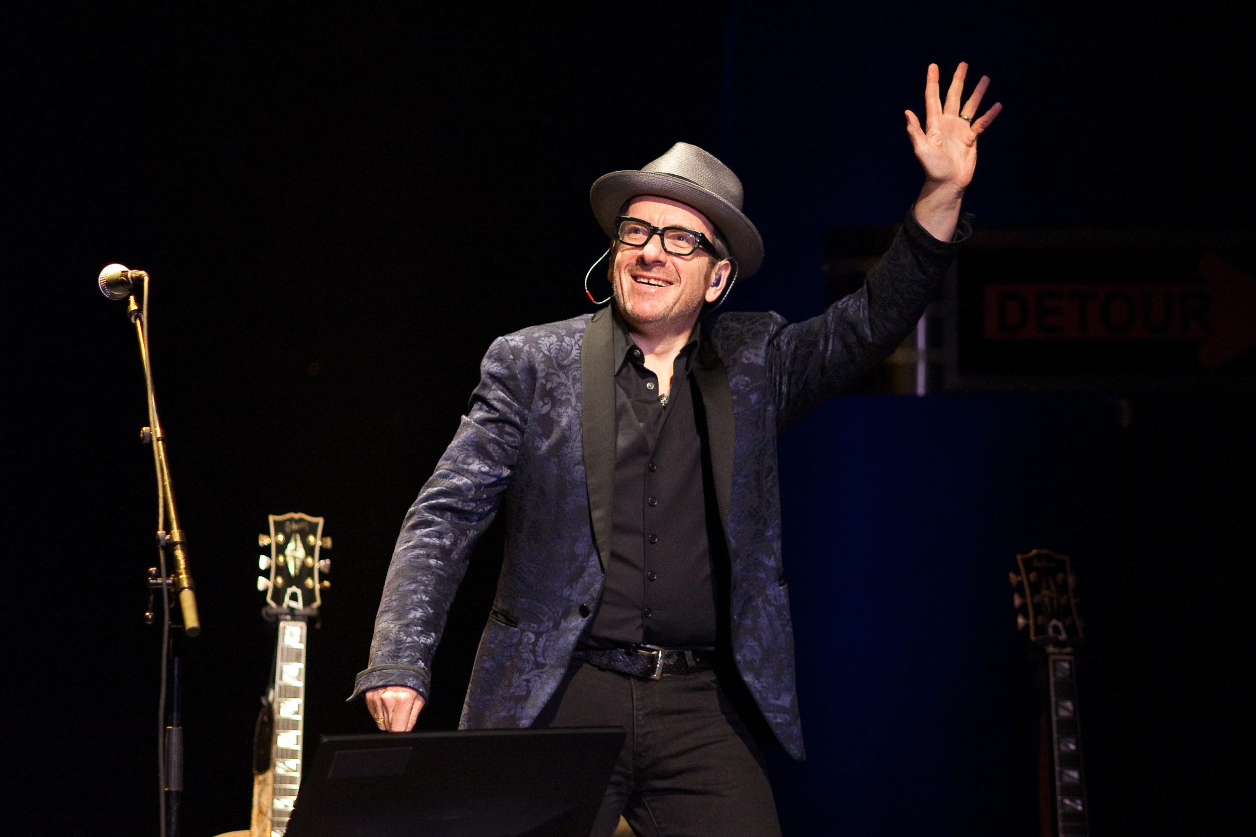  Elvis Costello takes the stage at Lisner Auditorium in Washington, D.C., Nov. 22, 2013. 