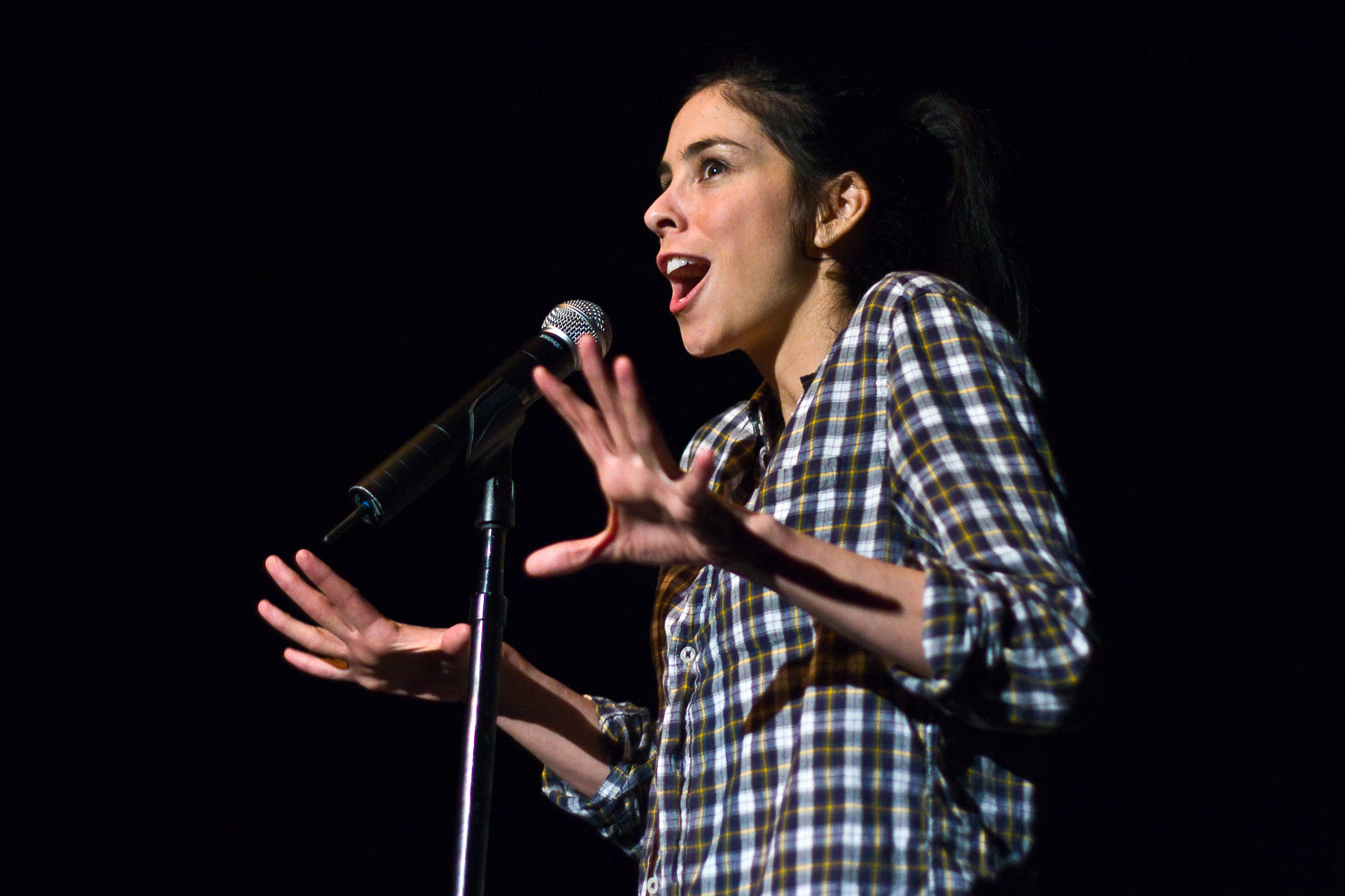  Sarah Silverman performs at the Bentsen Ball at Lincoln Theatre in Washington, D.C., Oct. 25, 2009. 