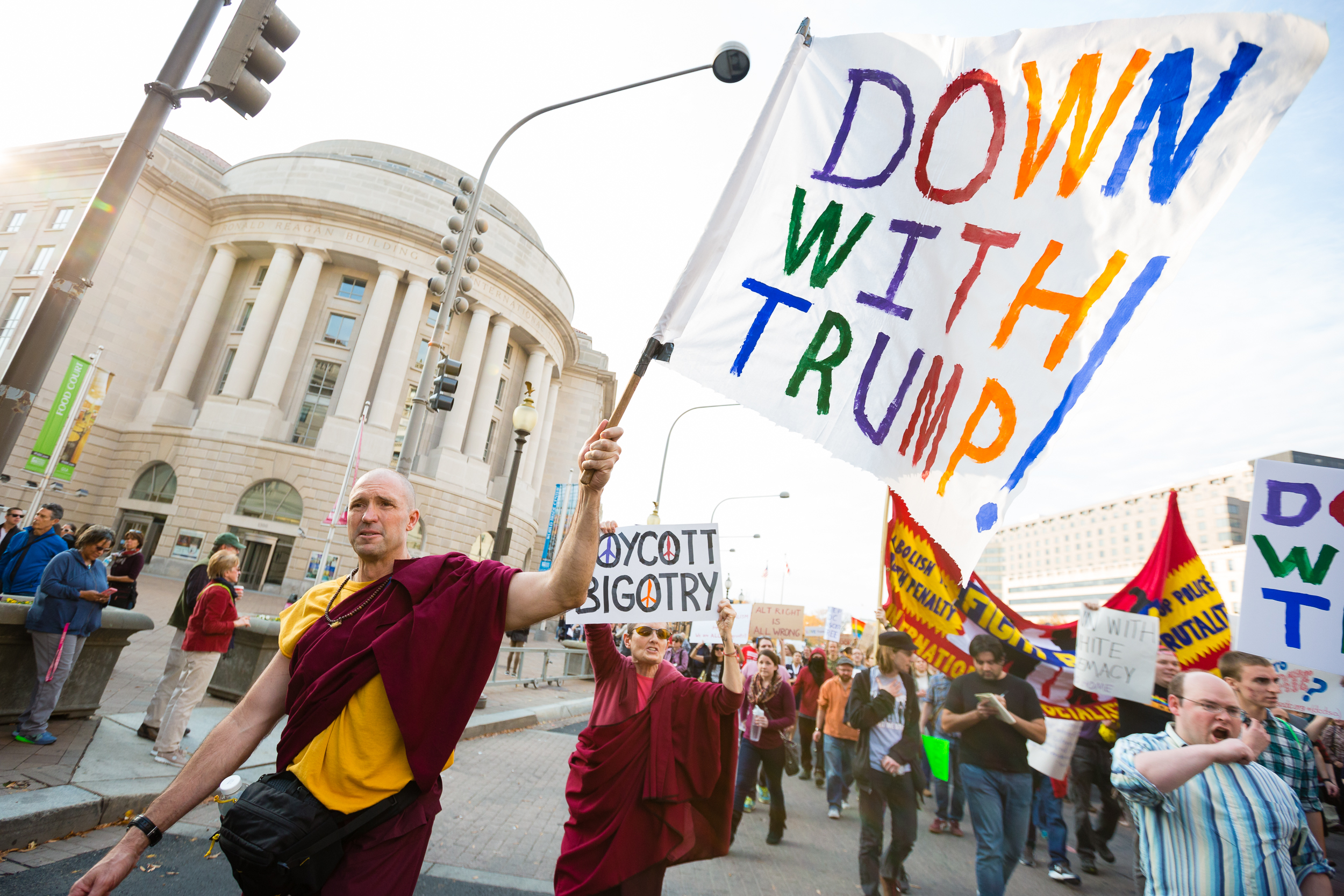  Protesters march in Washington, D.C., Nov. 19, 2016. 