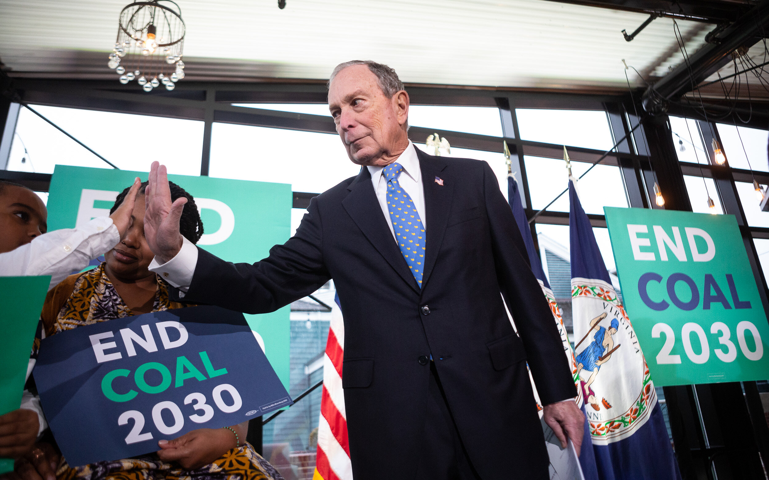  Michael Bloomberg holds a presidential campaign event in Alexandria, Va., Dec. 13, 2019. 