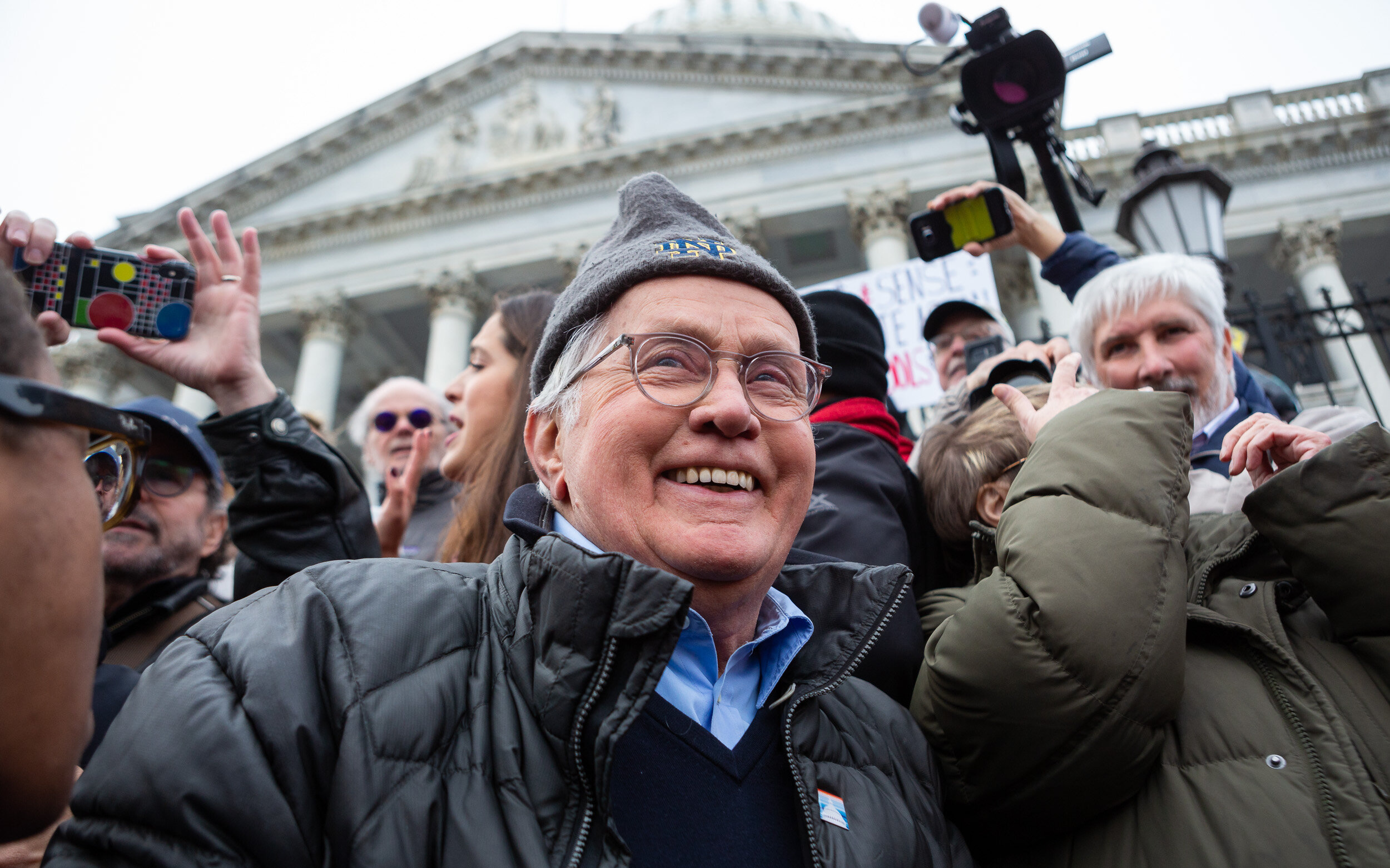  Actor Martin Sheen takes part in a Fire Drill Fridays climate protest on the U.S. Capitol steps Jan. 10, 2020. 