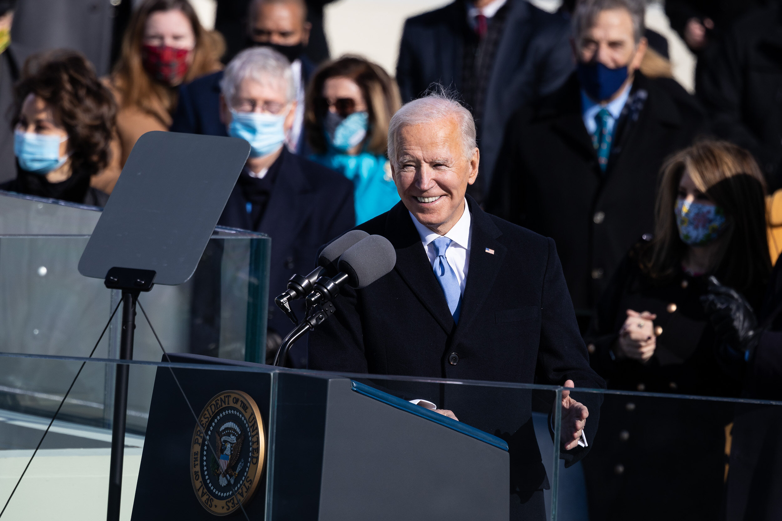  President Joe Biden delivers his inaugural address at the U.S. Capitol Jan. 20, 2021. 