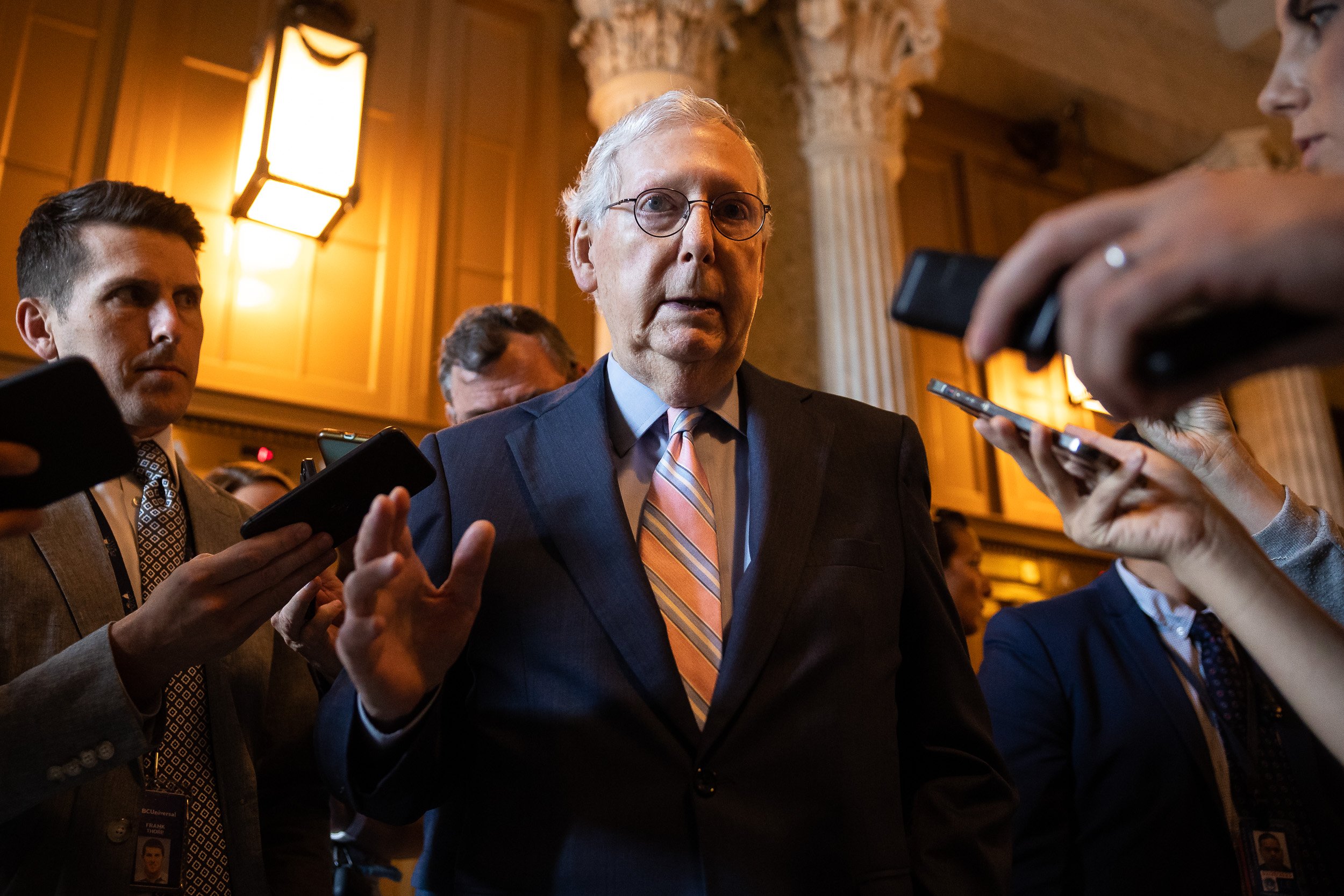  Senate Minority Leader Mitch McConnell (R-Ky.) on Capitol Hill July 13, 2021. 