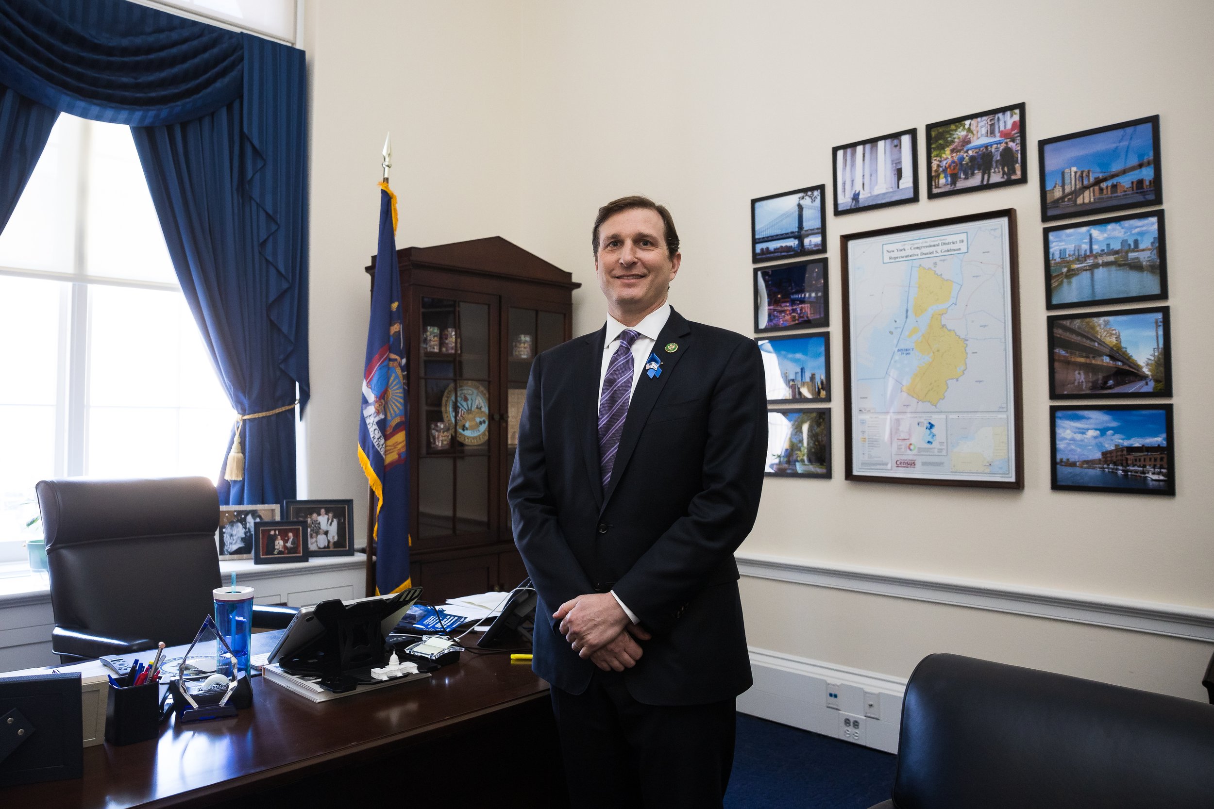  Rep. Dan Goldman (D-N.Y.) stands for a portrait in his office on Capitol Hill Nov. 2, 2023.  