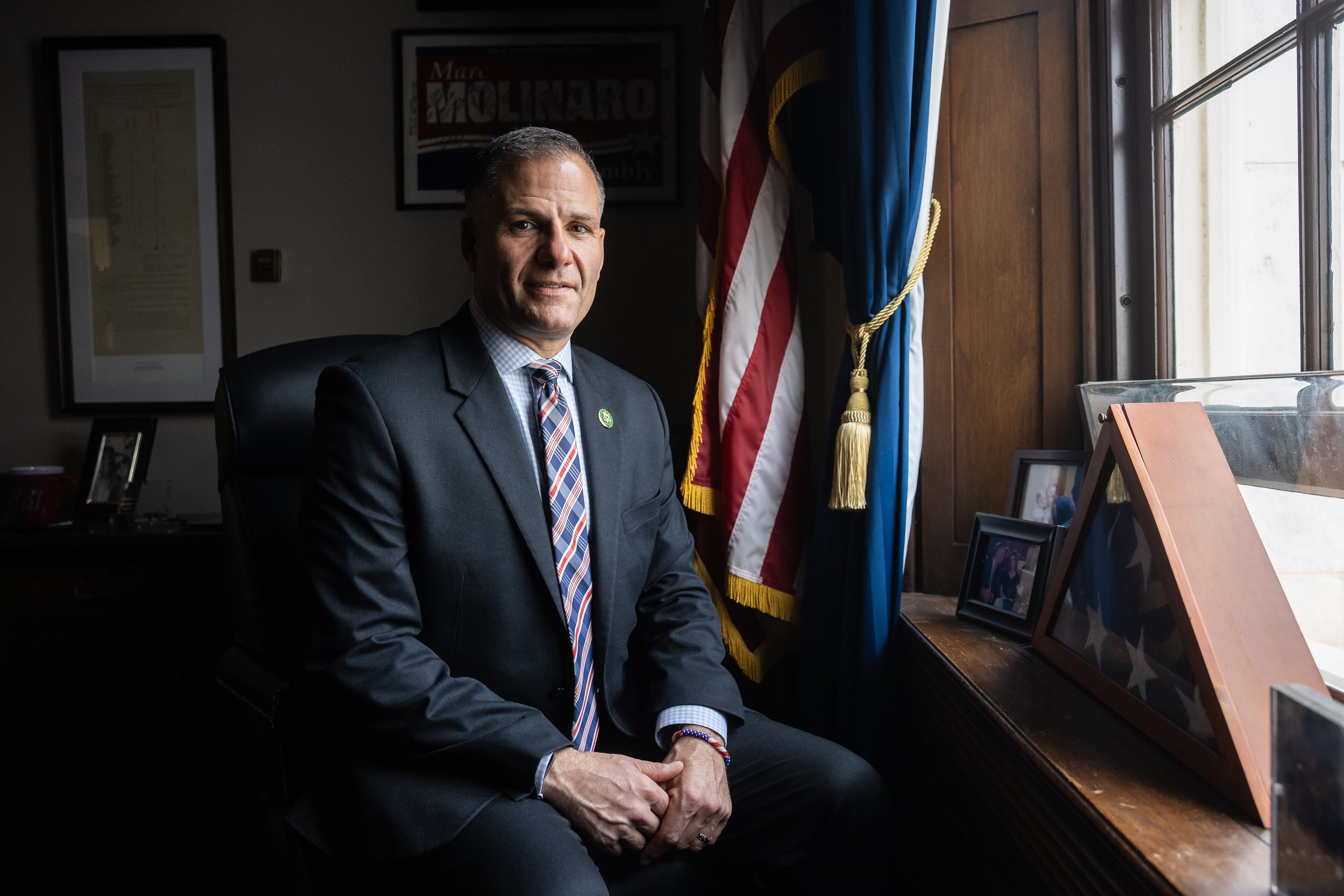  Rep. Marc Molinaro (R-N.Y.) is seen in his office on Capitol Hill Dec. 6, 2023. 