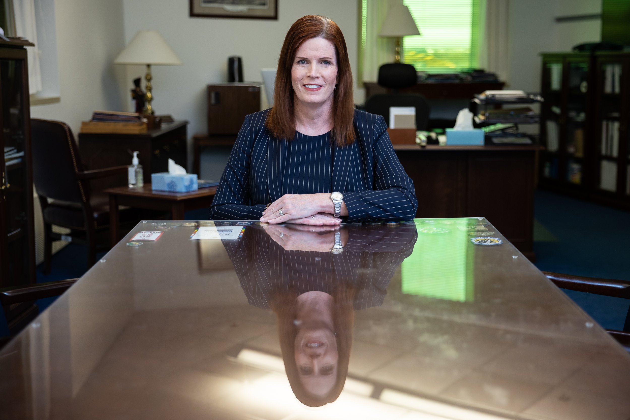  Assistant Secretary of Defense for Readiness Shawn Skelly is seen in her office at the Pentagon in Arlington, Va., April 3, 2023.  