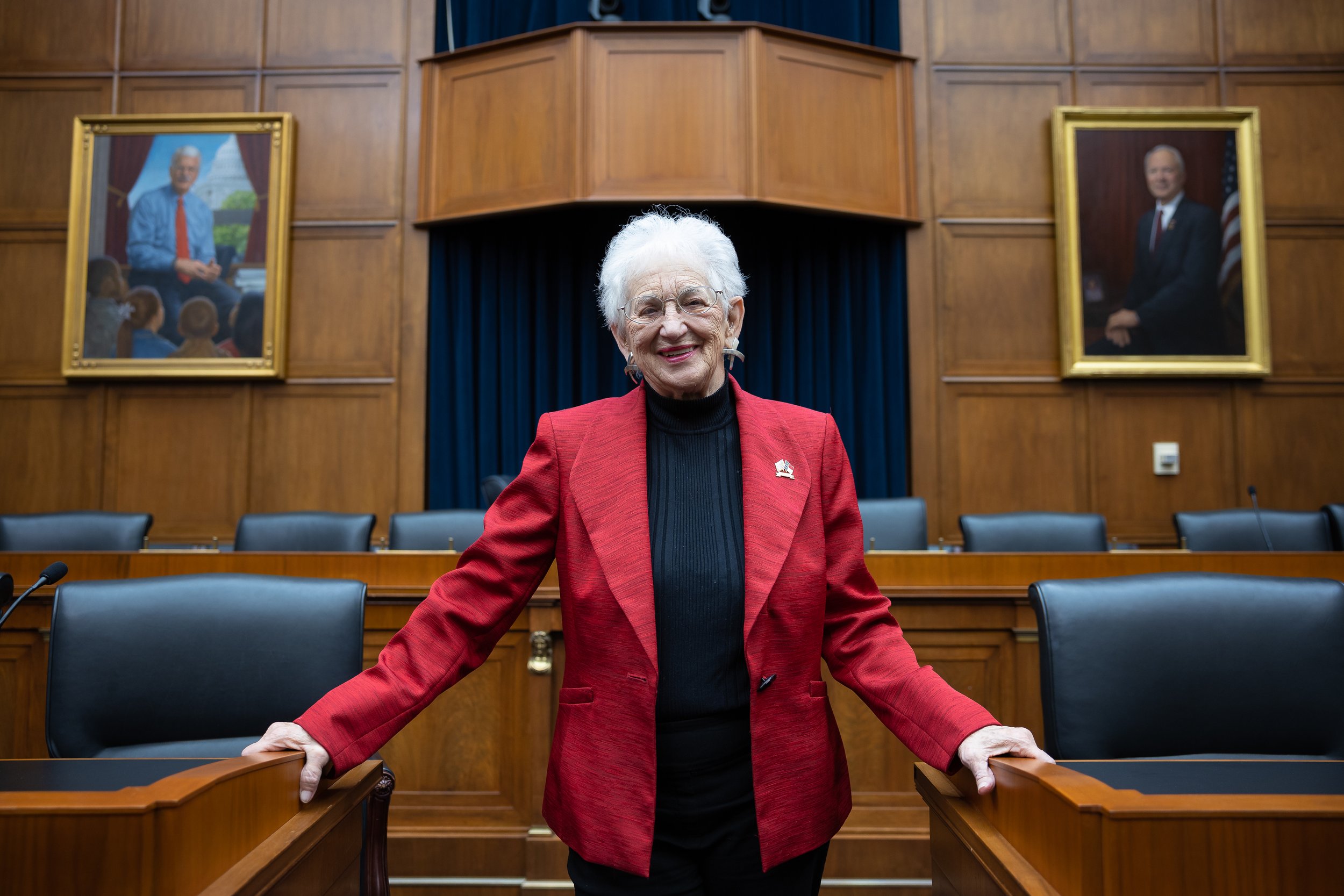  House Committee on Education and the Workforce Chair Virginia Foxx (R-N.C.) poses for a photograph in the committee's hearing room on Capitol Hill March 22, 2023.  