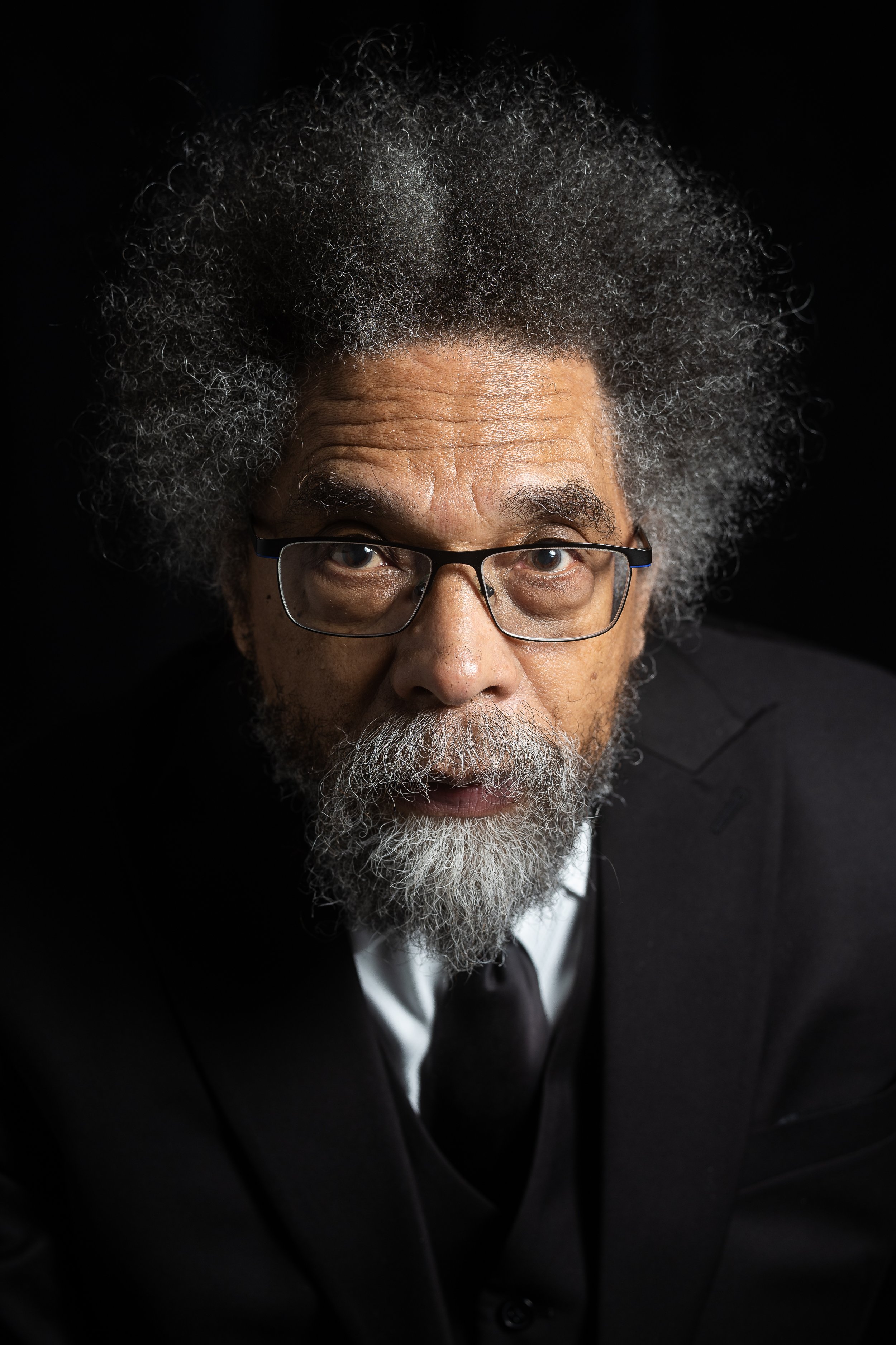  2024 independent presidential candidate Cornel West sits for a portrait at POLITICO’s offices in Arlington, Va., Dec. 14, 2023. 