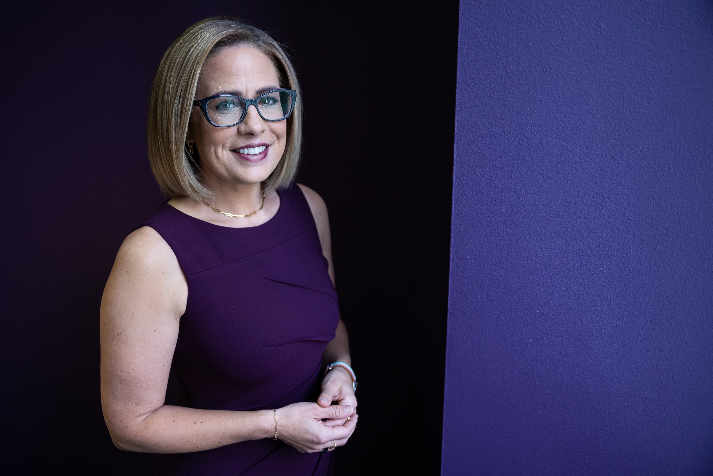  Sen. Kyrsten Sinema (I-Ariz.) is seen in her office on Capitol Hill Dec. 8, 2022. 