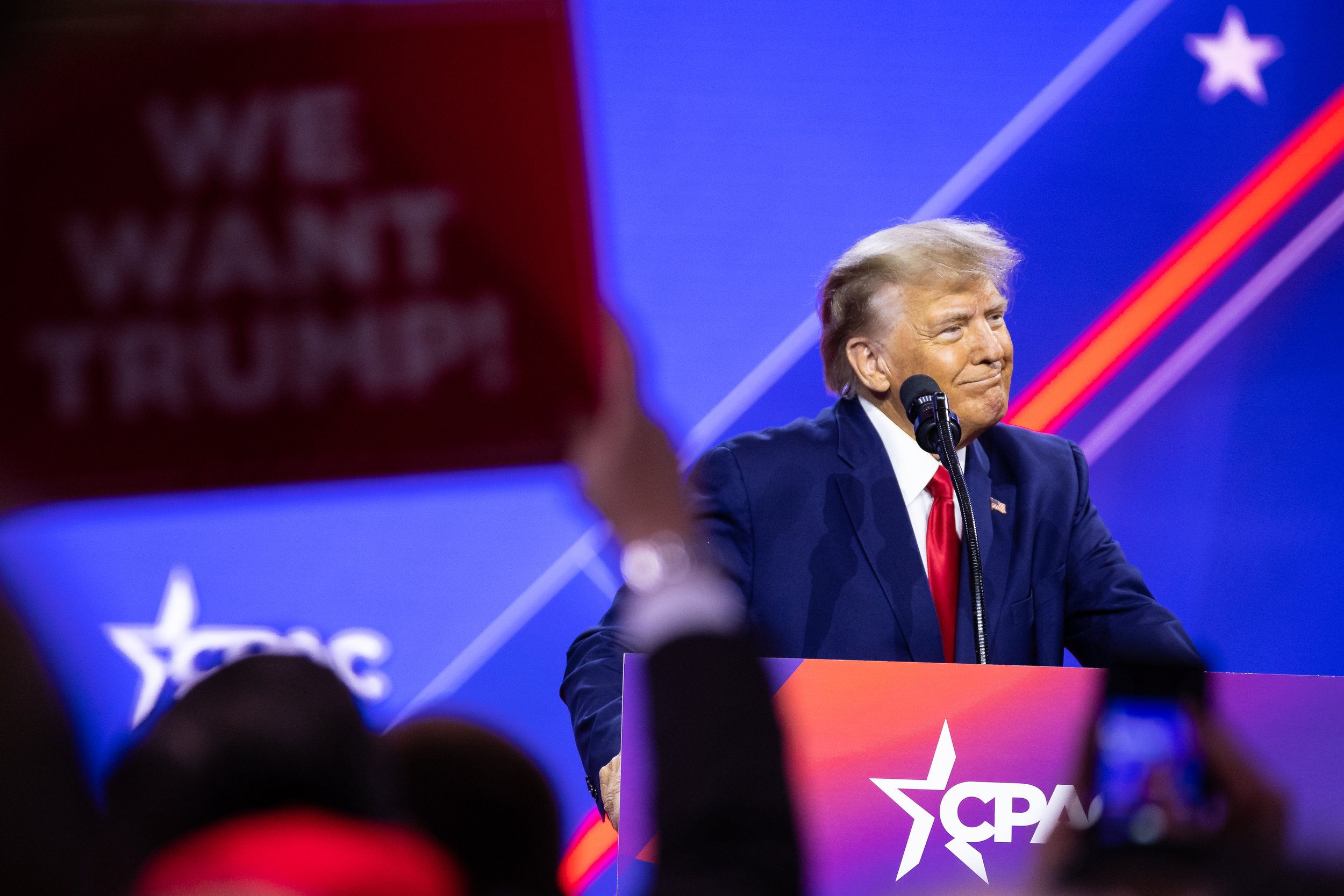  Former President Donald Trump speaks during the Conservative Political Action Conference (CPAC) at the Gaylord National Hotel and Convention Center in National Harbor, Md., March 4, 2023. 