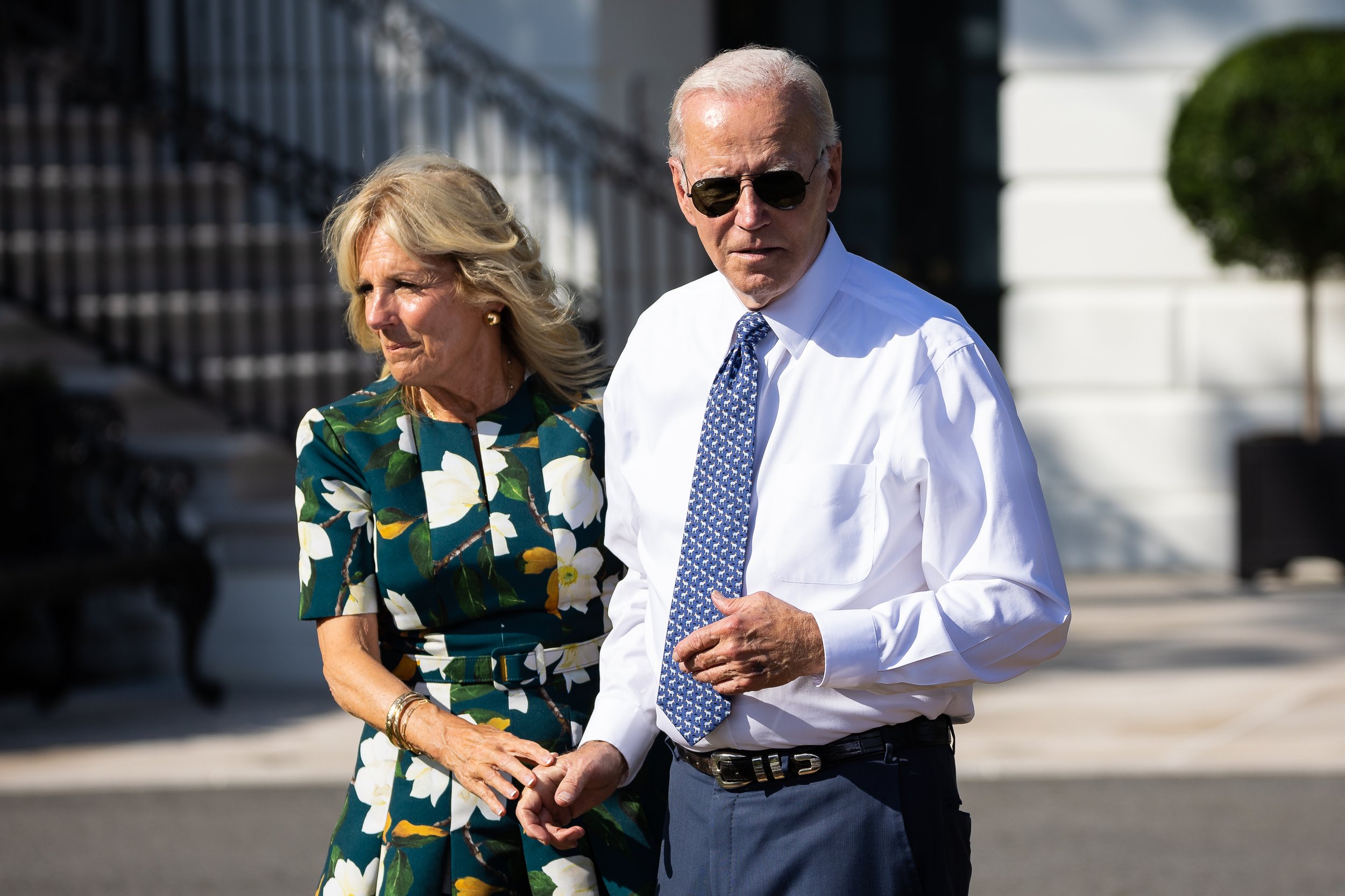  First Lady Jill Biden and President Joe Biden are seen outside the White House Sept. 13, 2022. 