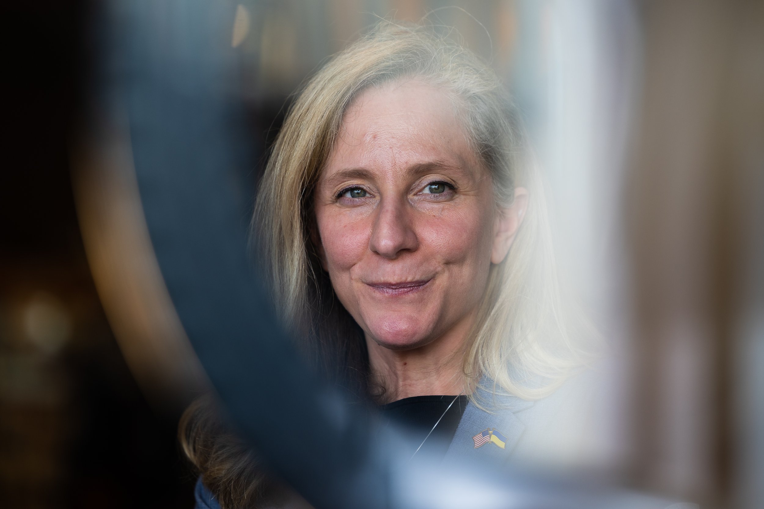  Rep. Abigail Spanberger (D-Va.) is seen in her district in Culpeper, Va., April 14, 2022. 