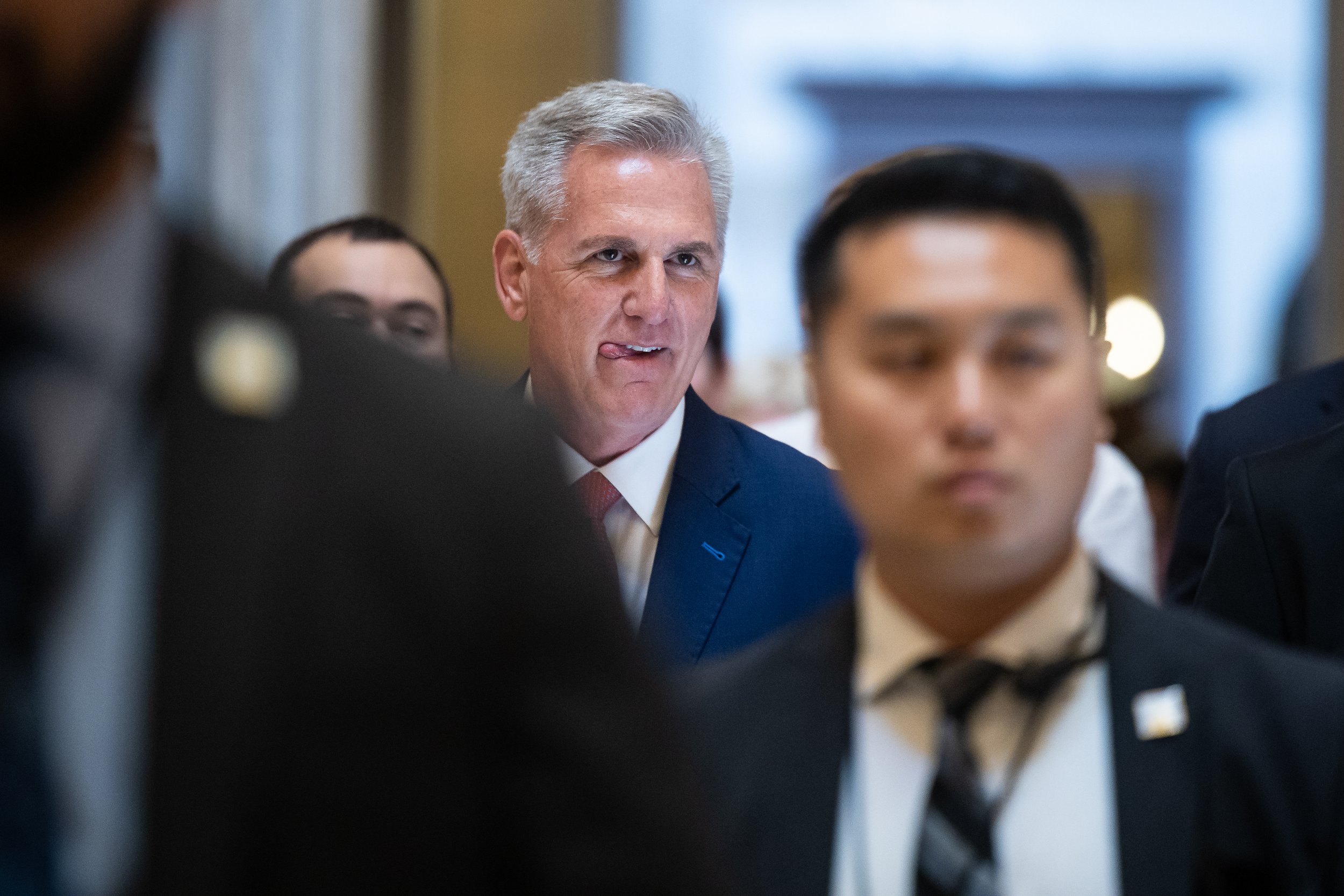  House Speaker Kevin McCarthy (R-Calif.) walks to the House chamber at the U.S. Capitol July 11, 2023.  