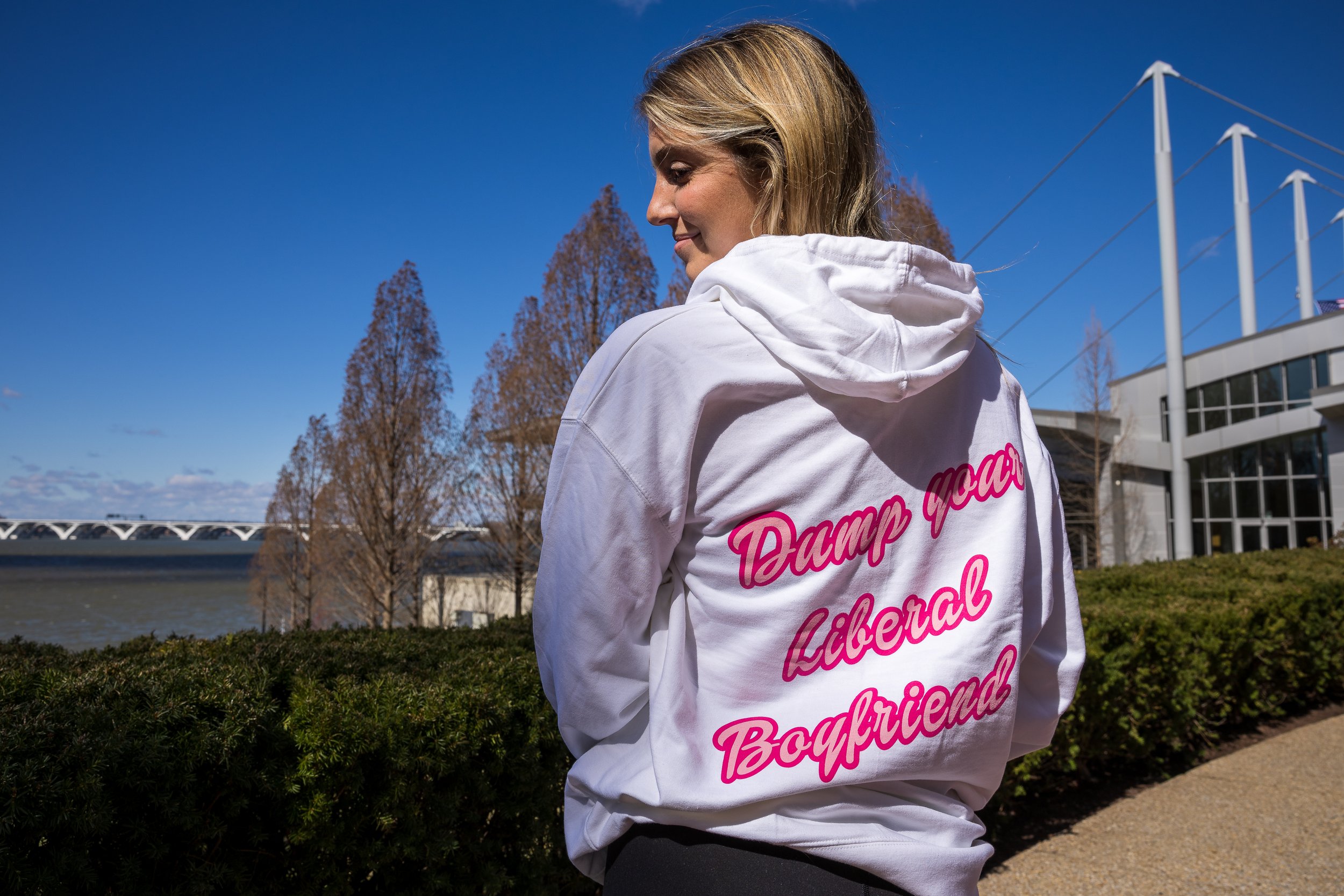  Hailey McIlvaine, a member of the College Republicans at the University of South Florida, wears a sweatshirt that says "Dump your Liberal Boyfriend" during the Conservative Political Action Conference (CPAC) at the Gaylord National Resort and Conven