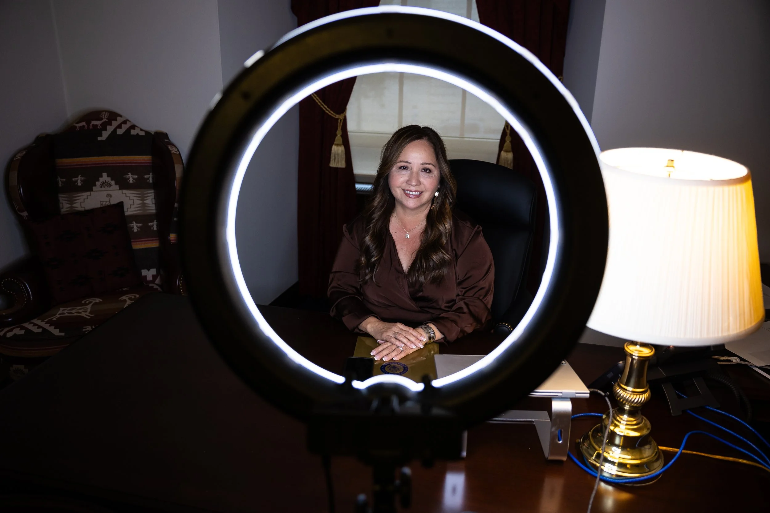  Representative-elect Adelita Grijalva (D-Ariz.) poses for a portrait in her office on Capitol Hill Oct. 22, 2025.  