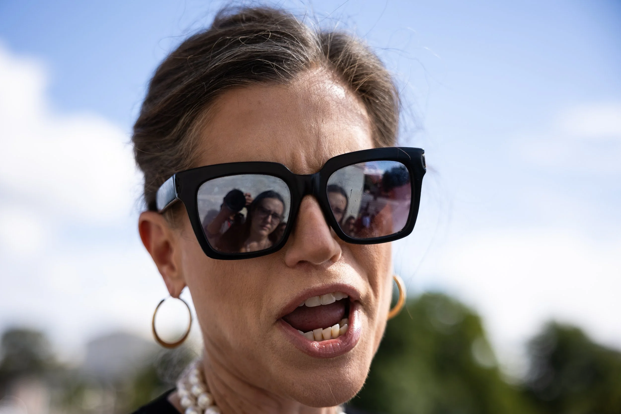  Rep. Nancy Mace (R-S.C.) speaks with reporters outside the U.S. Capitol Sept. 11, 2025.  