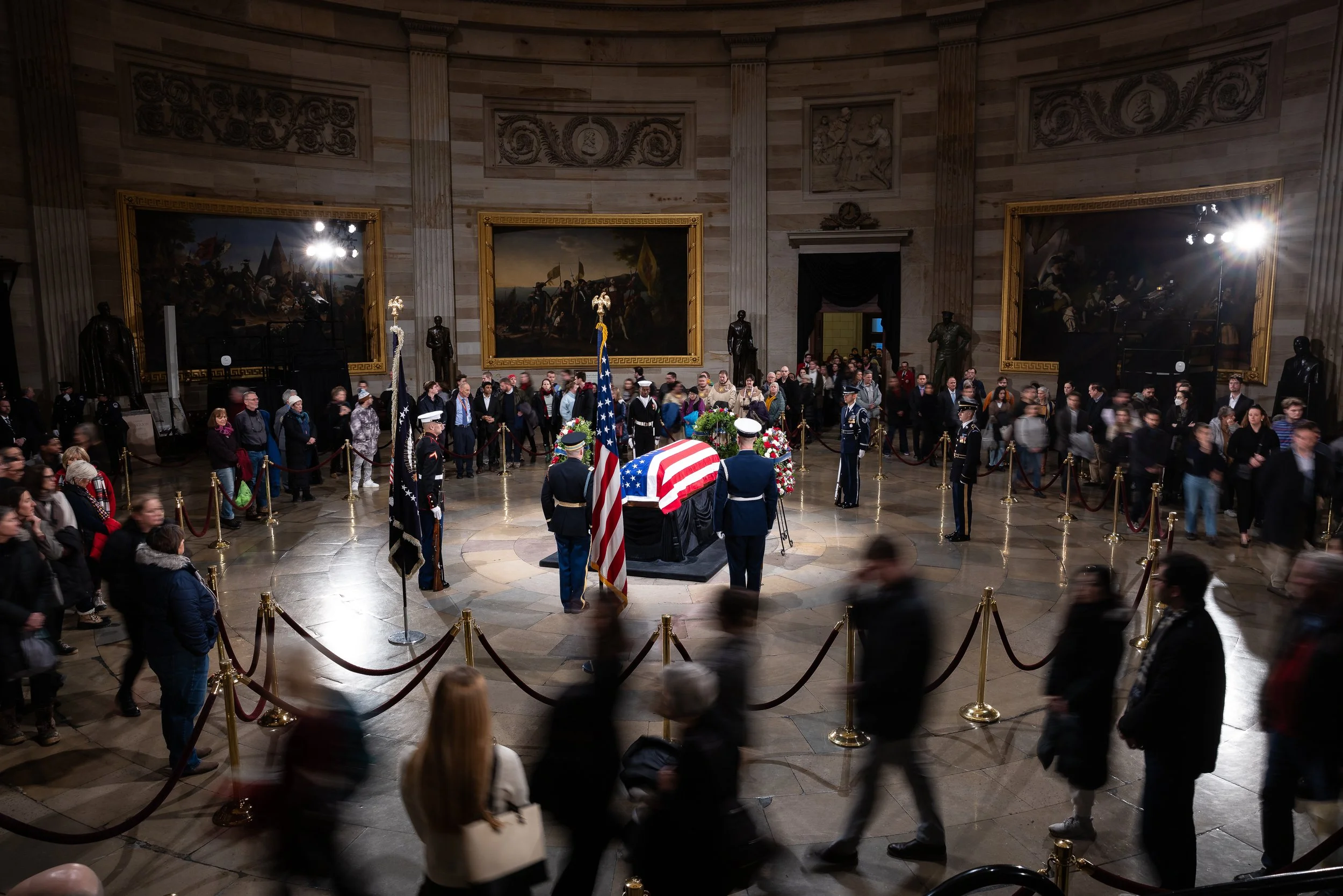  People pay their respects as former President Jimmy Carter lies in state in the Rotunda of the U.S. Capitol Jan. 7, 2025.  
