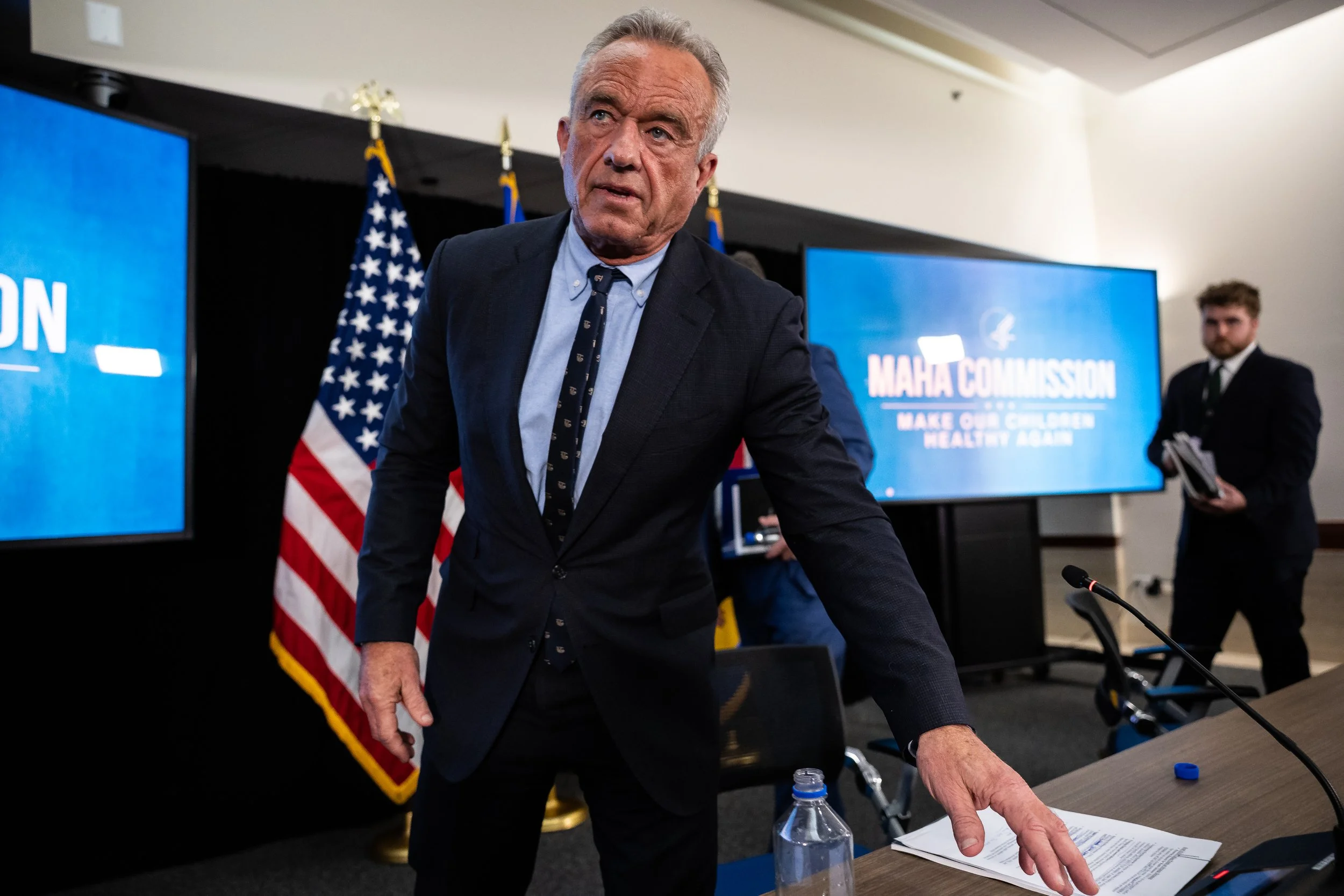  Health and Human Services Secretary Robert F. Kennedy Jr. prepares to depart a Make America Healthy Again (MAHA) Commission meeting at Dept. of Health and Human Services headquarters in Washington, D.C., Sept. 9, 2025. 