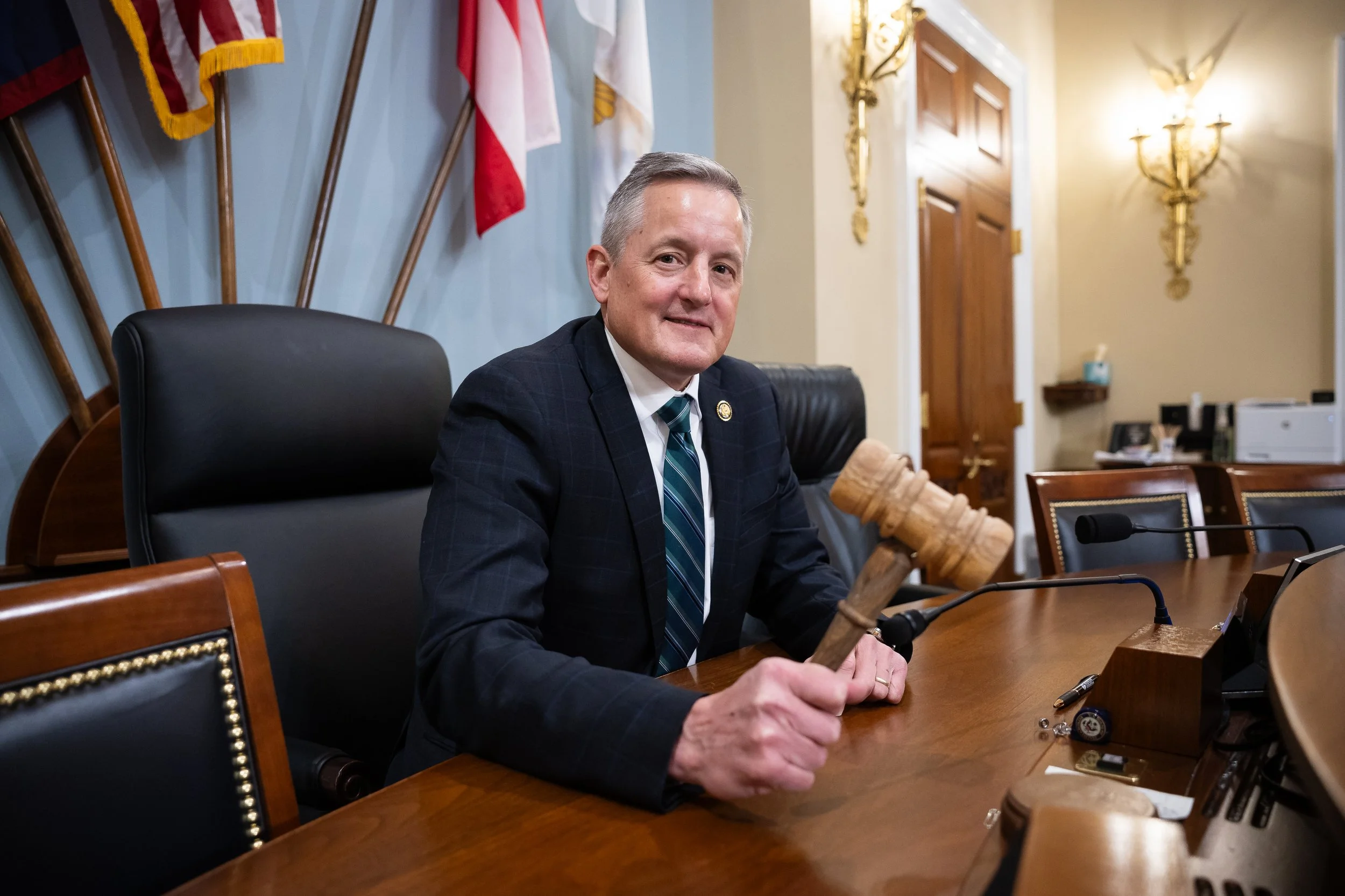  House Natural Resources Committee Chair Bruce Westerman (R-Ark.) sits for a portrait in the committee's hearing room on Capitol Hill March 14, 2025.  
