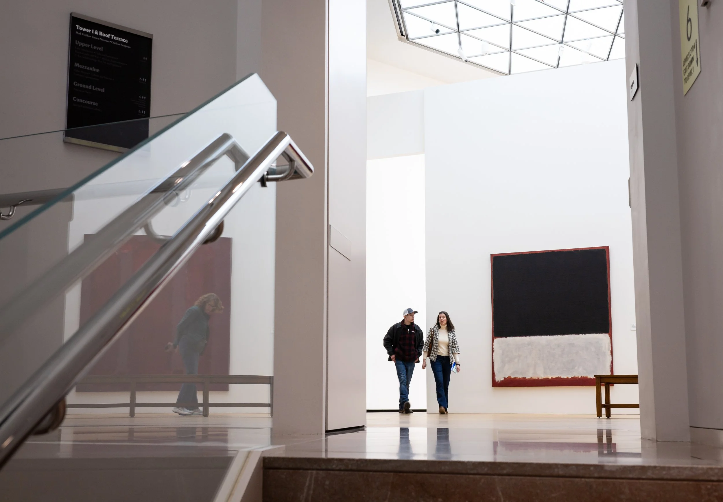  A room of Mark Rothko paintings is seen from a staircase in the East Building of the National Gallery of Art on April 8, 2026. 