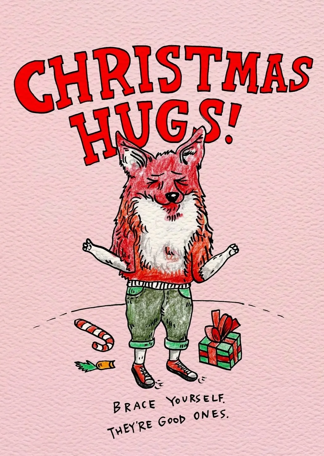 Christmas card - cute Christmas card - Australian made Christmas card - Christmas Hugs by Wally Paper Co Melbourne - made in Australia