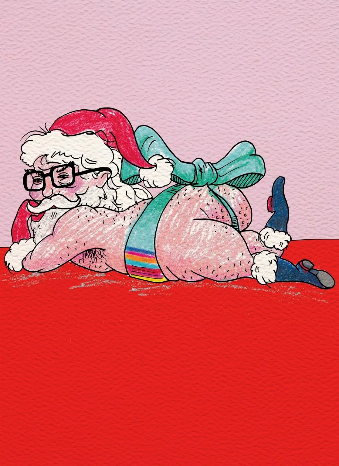 Christmas card - funny Christmas card - Australian made Christmas card - Naughty Santa by Wally Paper Co Melbourne - made in Australia