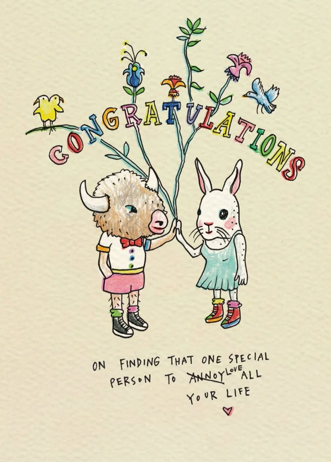 Wedding card engagement card funny wedding card ANNOYING LOVE by Wally Paper Co Melbourne made in Australia