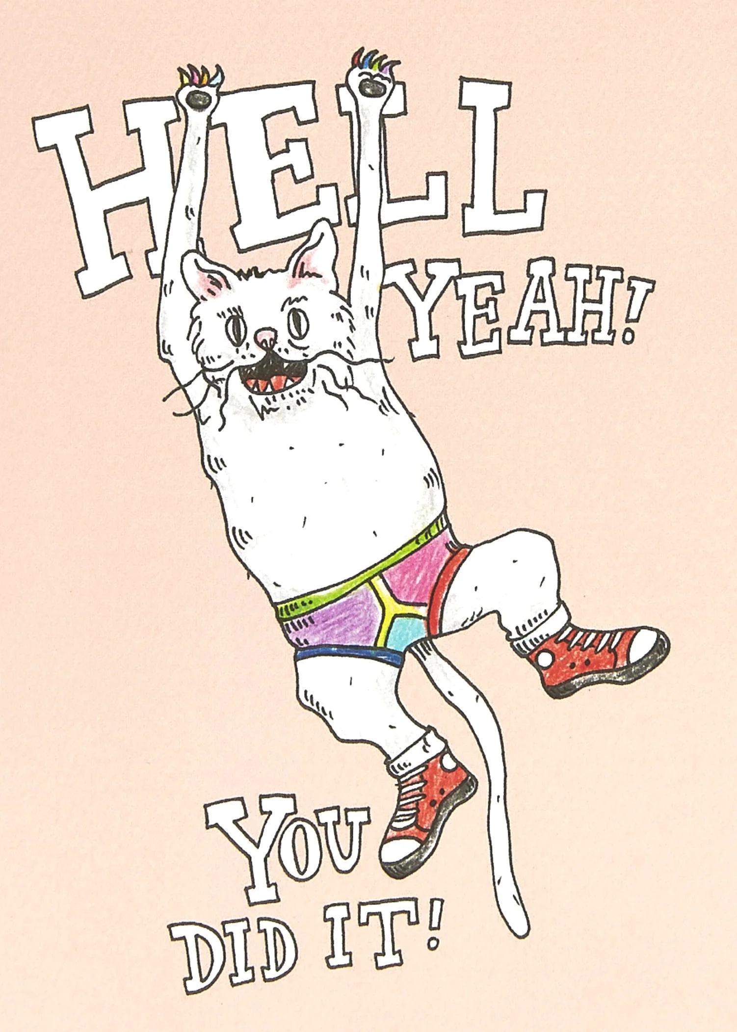Hell Yeah Cat Congratulations Card Wally Paper Co Melbourne Australia