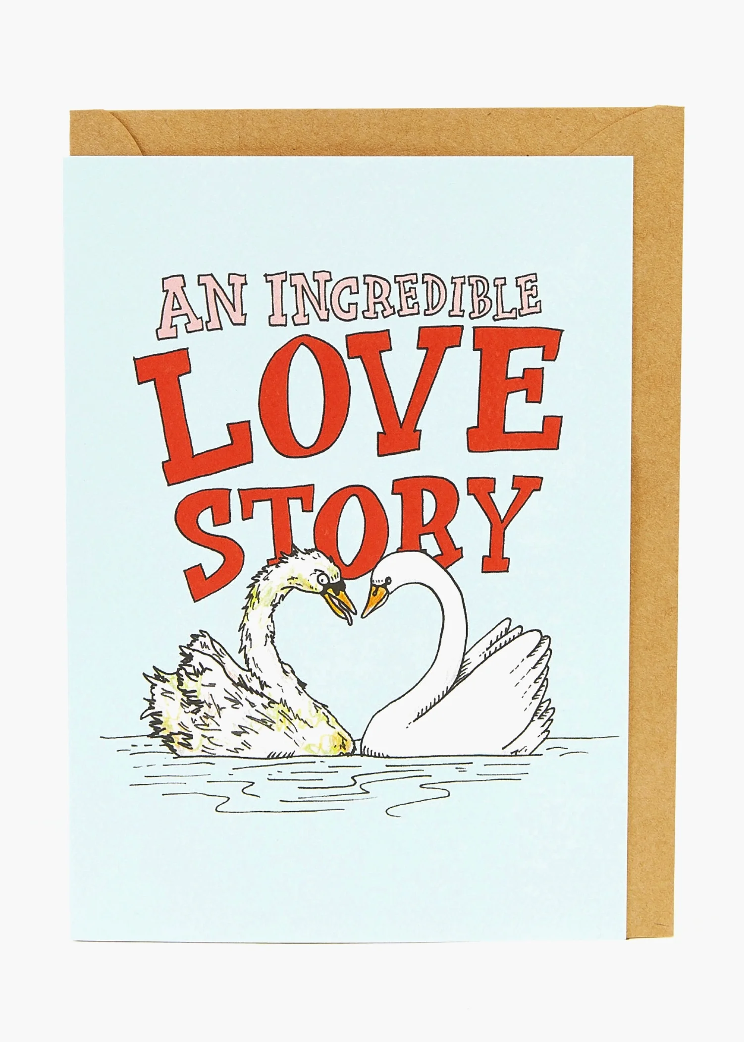 Swan Love Story Valentine's Card Wedding Card Engagement Card Funny Wedding Card Funny Engagement Card Wally Paper Co Melbourne Australia