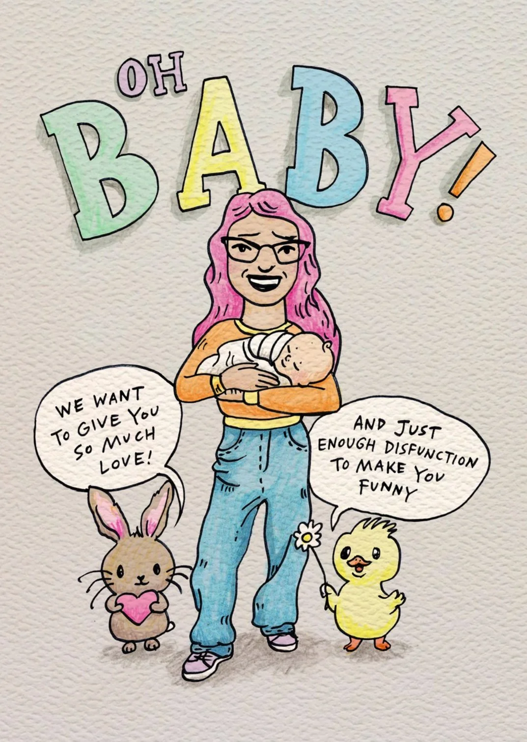 New baby card - funny new baby card - baby shower card - So Much Love by Wally Paper Co Melbourne - made in Australia