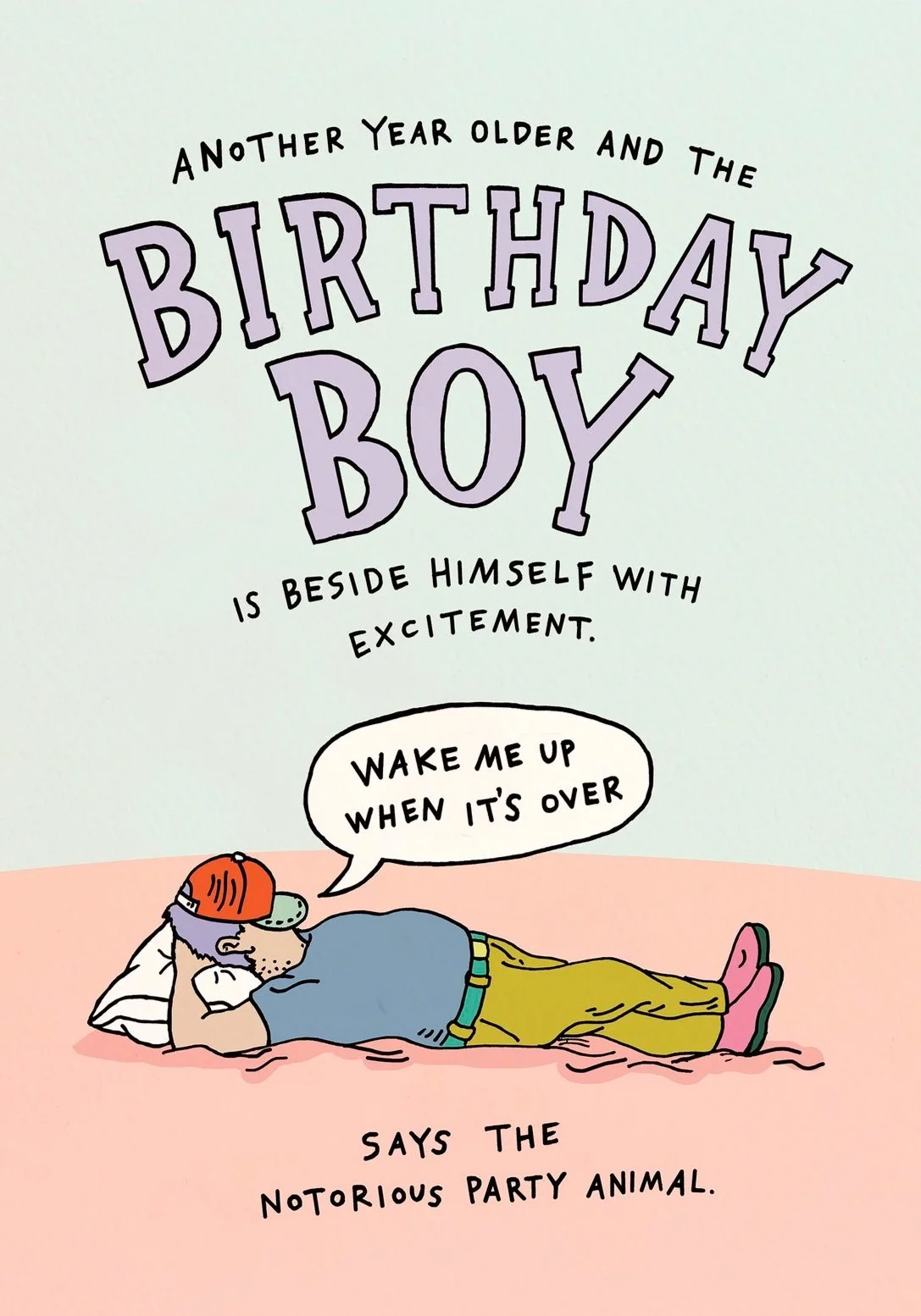 Funny birthday card - NAP BOY - by Wally Paper Co - proudly made in Melbourne, Australia