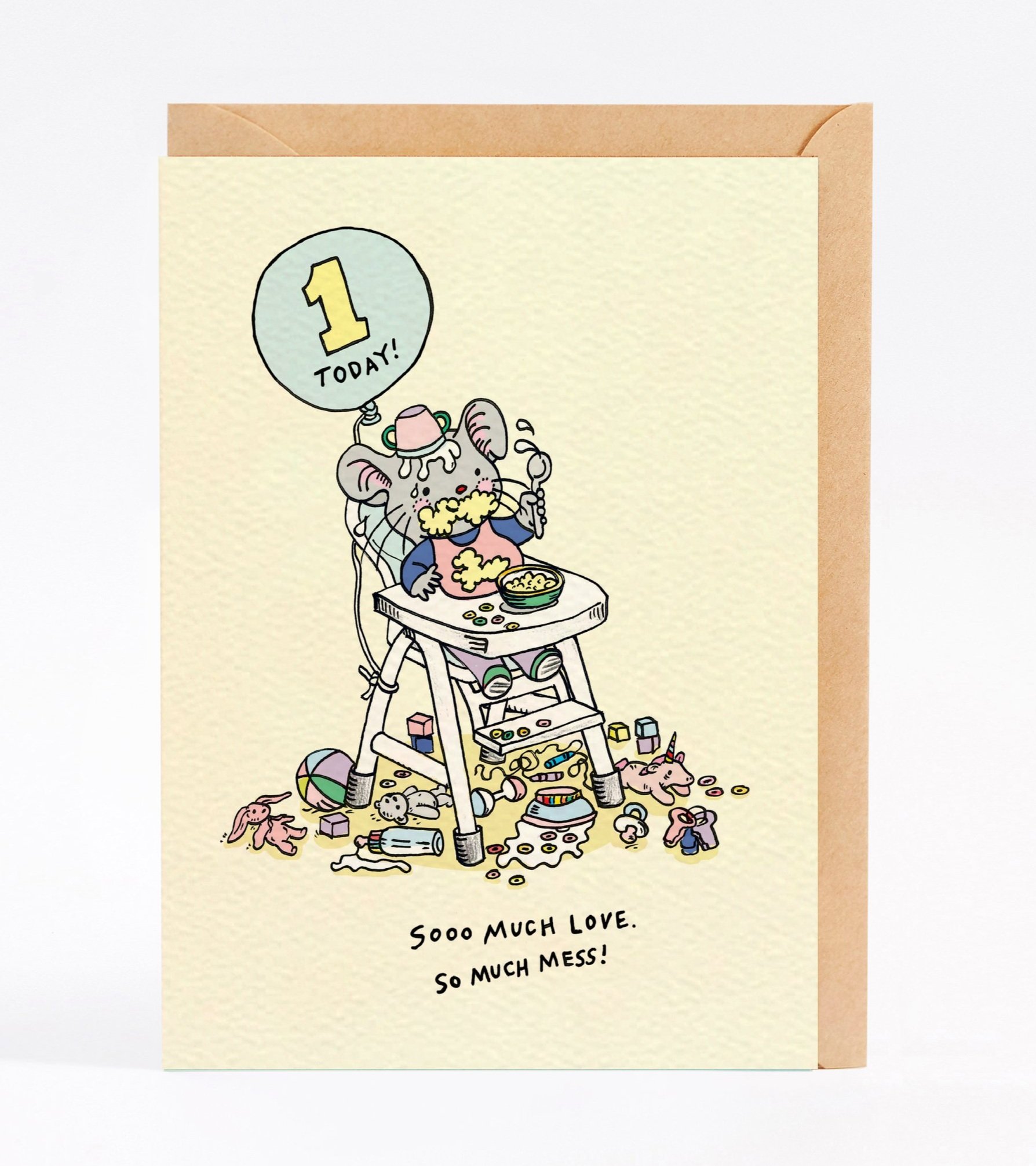 First birthday card 1st birthday card SO MUCH MESS by Wally Paper Co Melbourne made in Australia